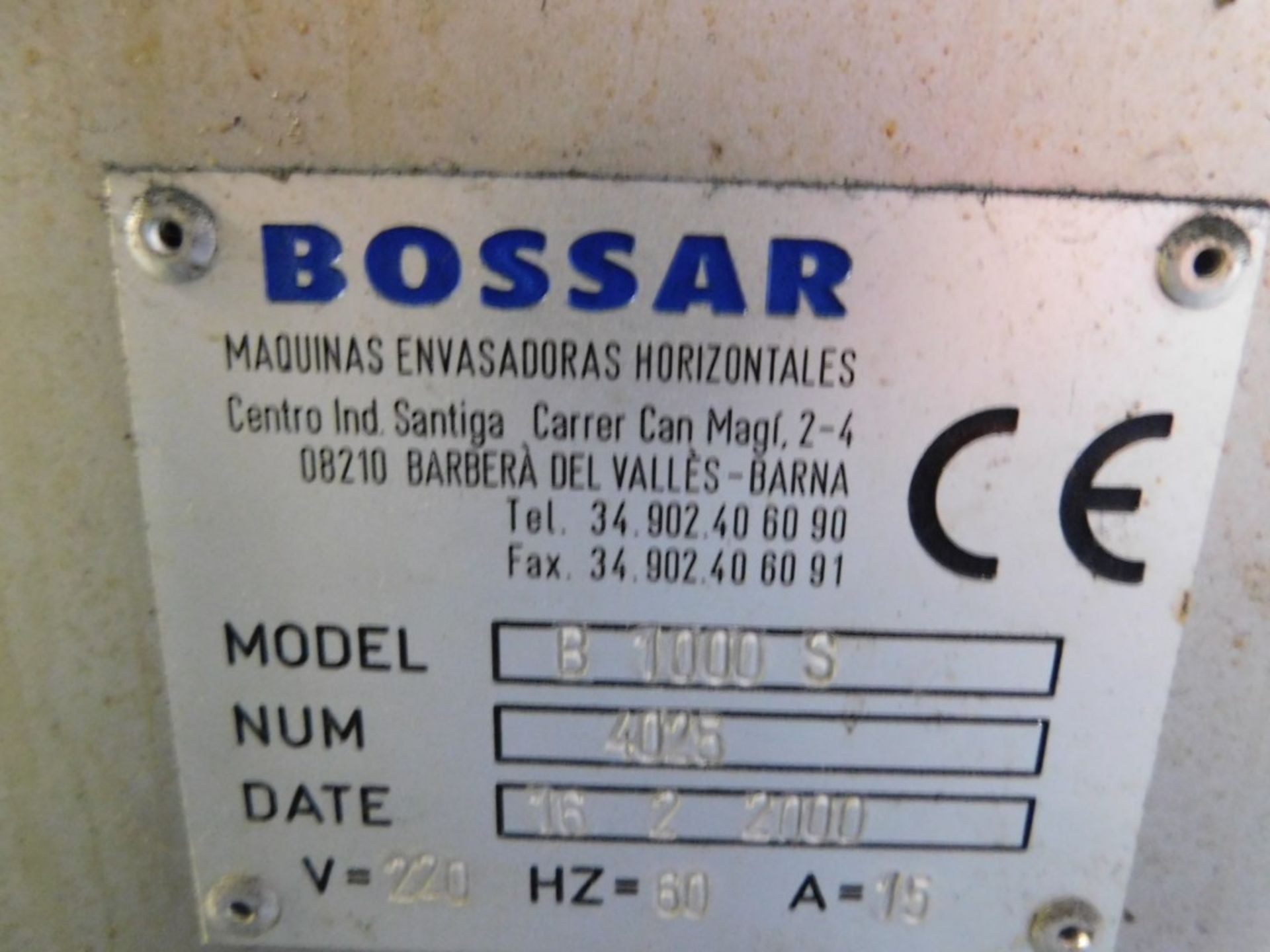 Bossar Model B-1000-S Bagging Machine, s/n 4025, Loading Fee $75.00 - Image 9 of 10