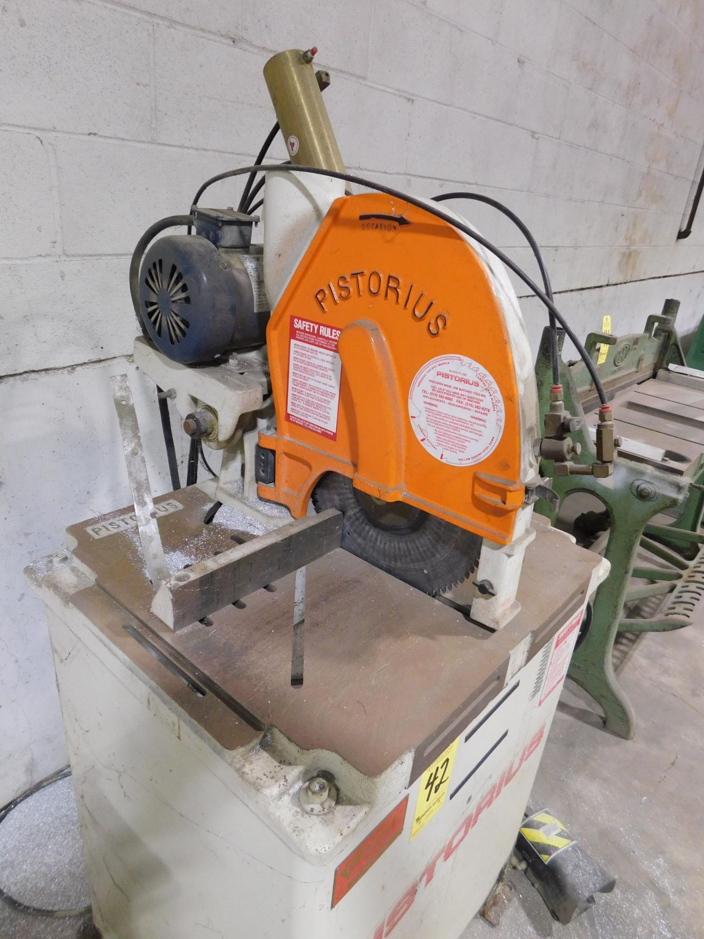 Pistorious Model SC12P Non-Ferrous Cut-Off Saw, SN 251798, 12" Blade, Pneumatic Head Feed, 3 HP, 3 - Image 2 of 8