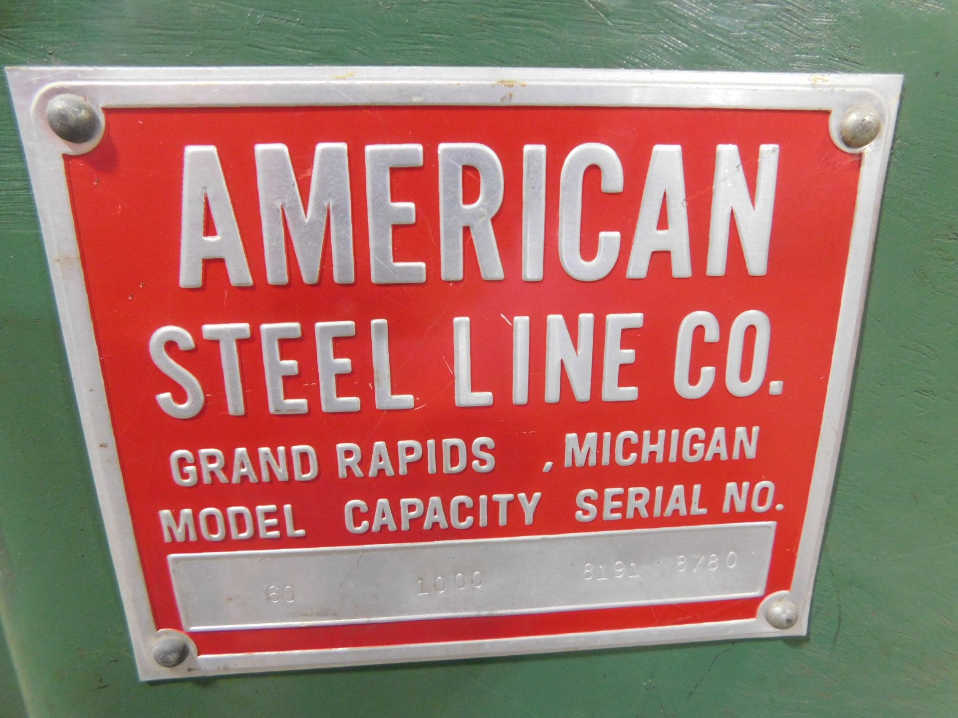 American Steel Line Model 60 Coil Reel, SN 8191-8/80, 1,000 lb. Cap., with (3) Clamp Arms - Image 4 of 5