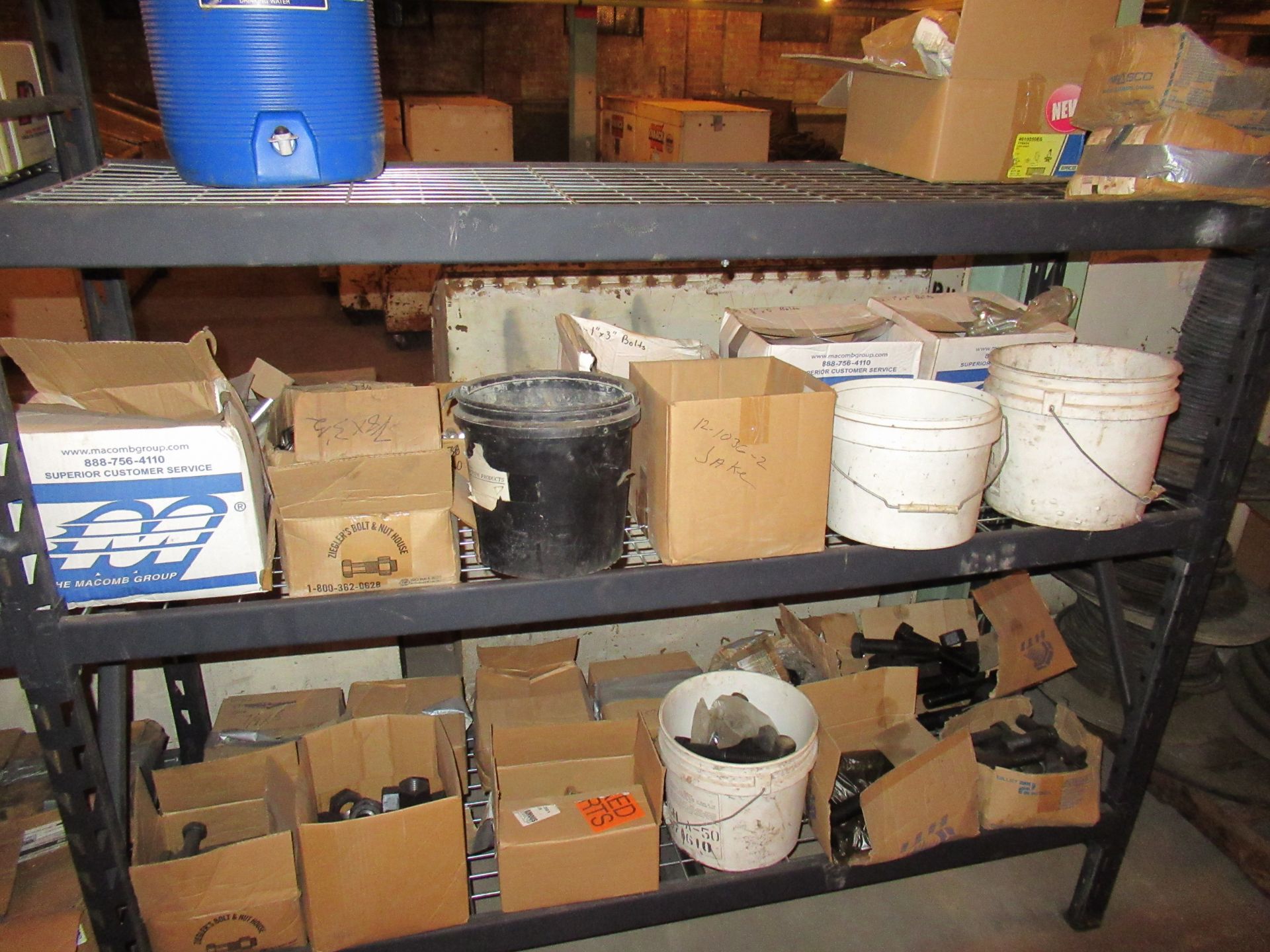 (3) Sections of Shelving and Contents, and Extra Shelving Uprights - Image 4 of 4