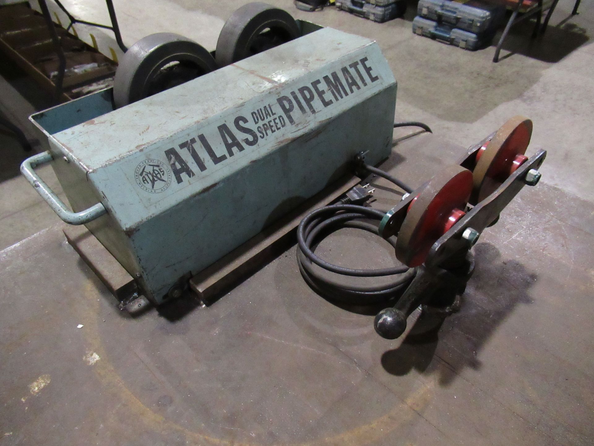 Atlas Pipemate Model 1000 Pipe Turning Rolls, SN 1614, 2-Speed, Table Mounted, (3) Roller - Image 2 of 3