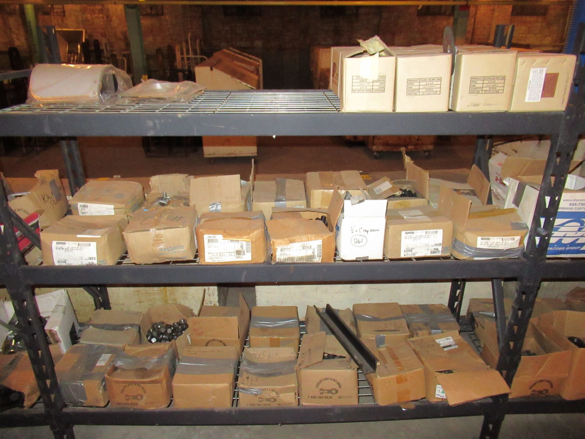 (3) Sections of Shelving and Contents, and Extra Shelving Uprights - Image 3 of 4