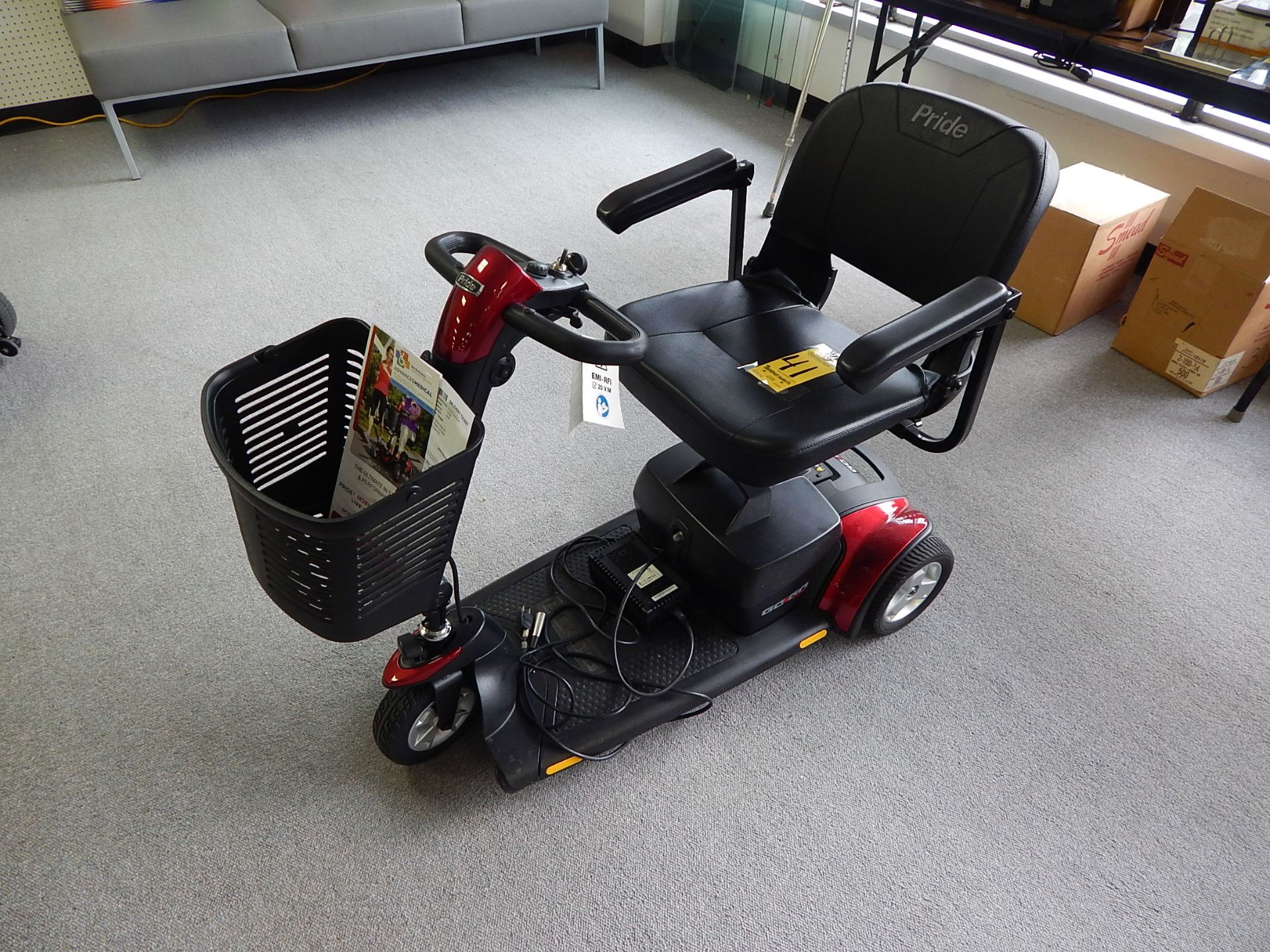 Pride Mobility Go-Go Sport 3-Wheel Electric Scooter, Red with Charger