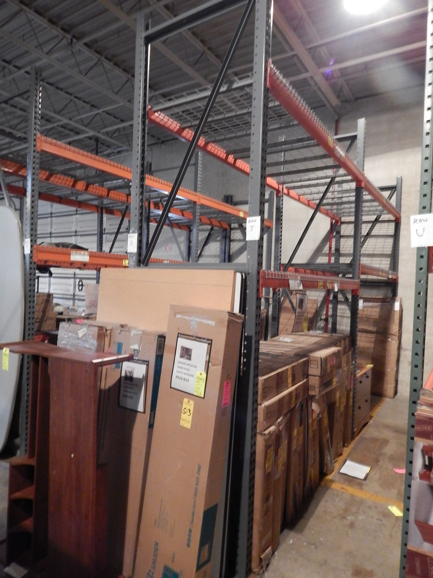 (6) Sections of Like New Heavy Duty Equipto Pallet Shelving, 12' T, 42" Deep, 8' Beams with Wire