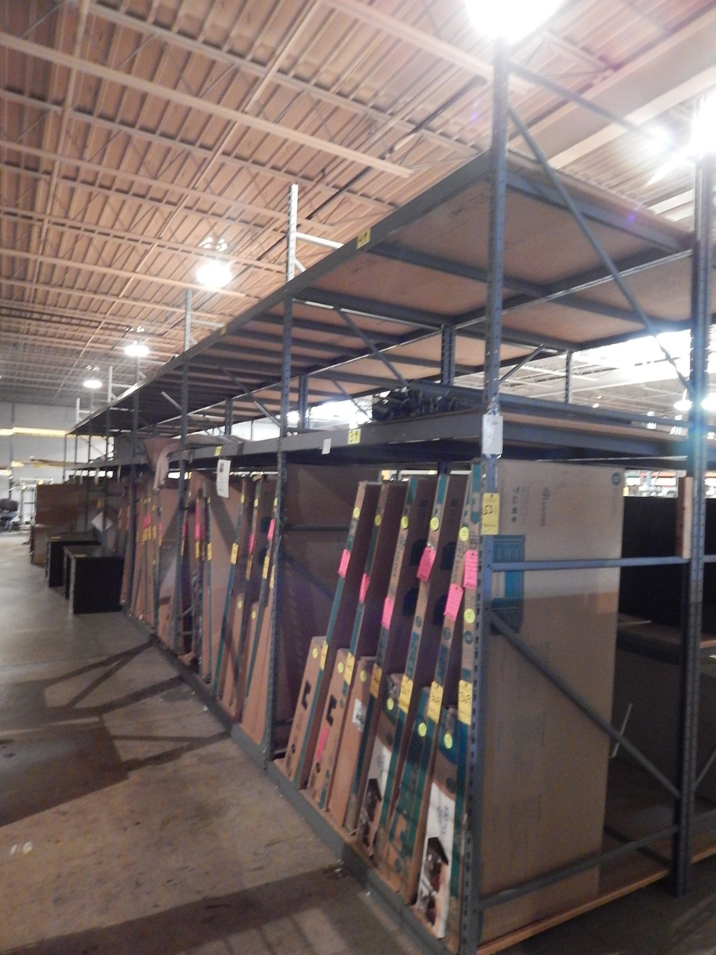 (7) Sections of Pallet Shelving, 12' T, 48" Deep, 6' Beams