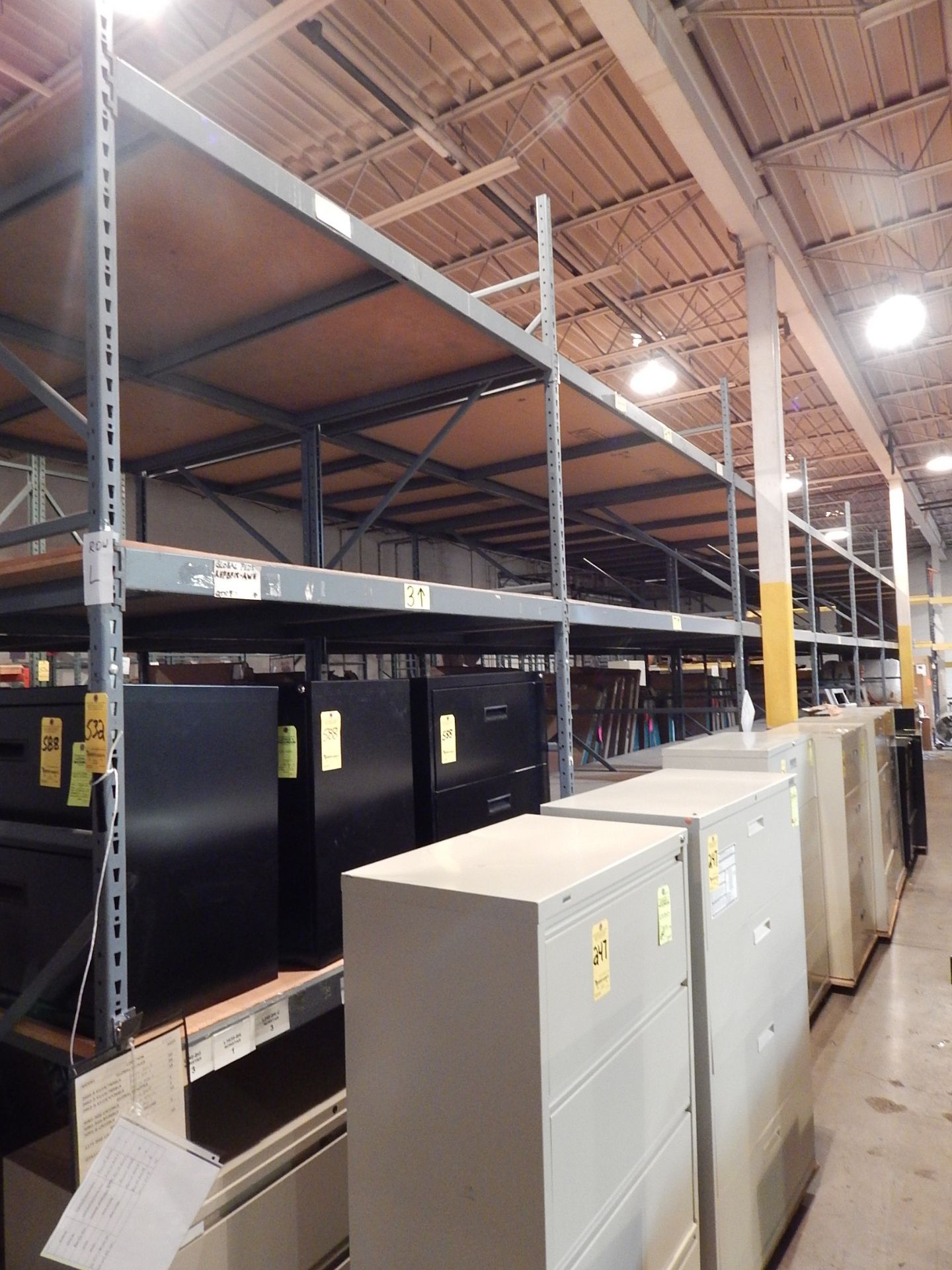 (7) Sections of Pallet Shelving, 12' T, 48" Deep, 6' Beams