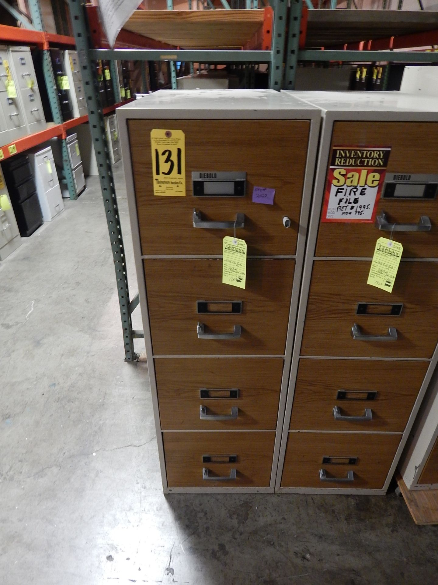 Diebold 4-Drawer Fire Proof Cabinet with Locks