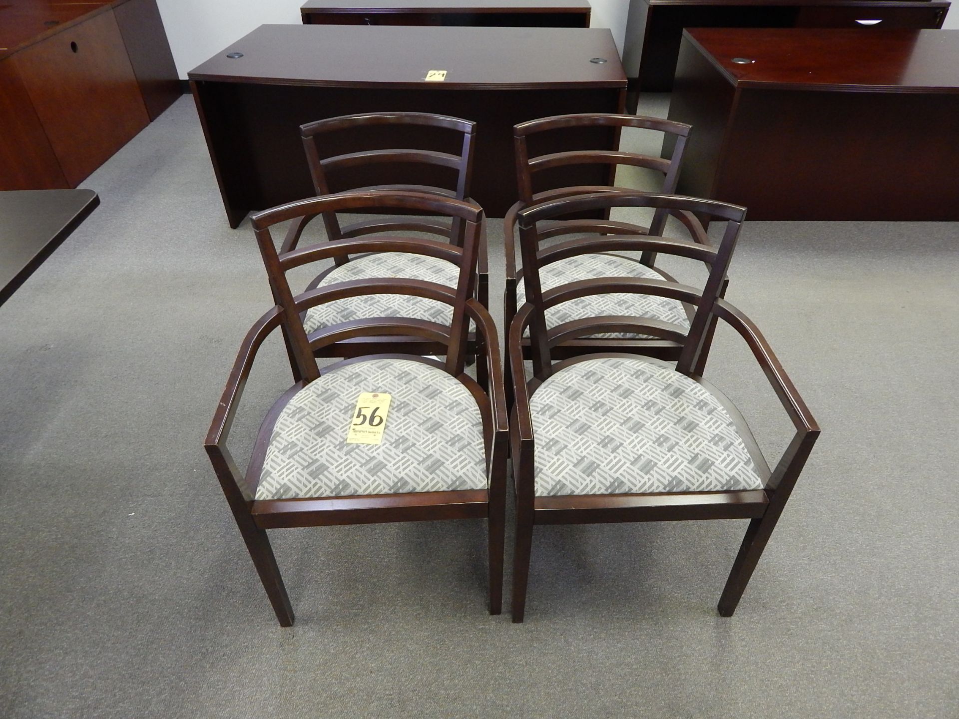 (4) Knoll Padded Wood Guest Chairs