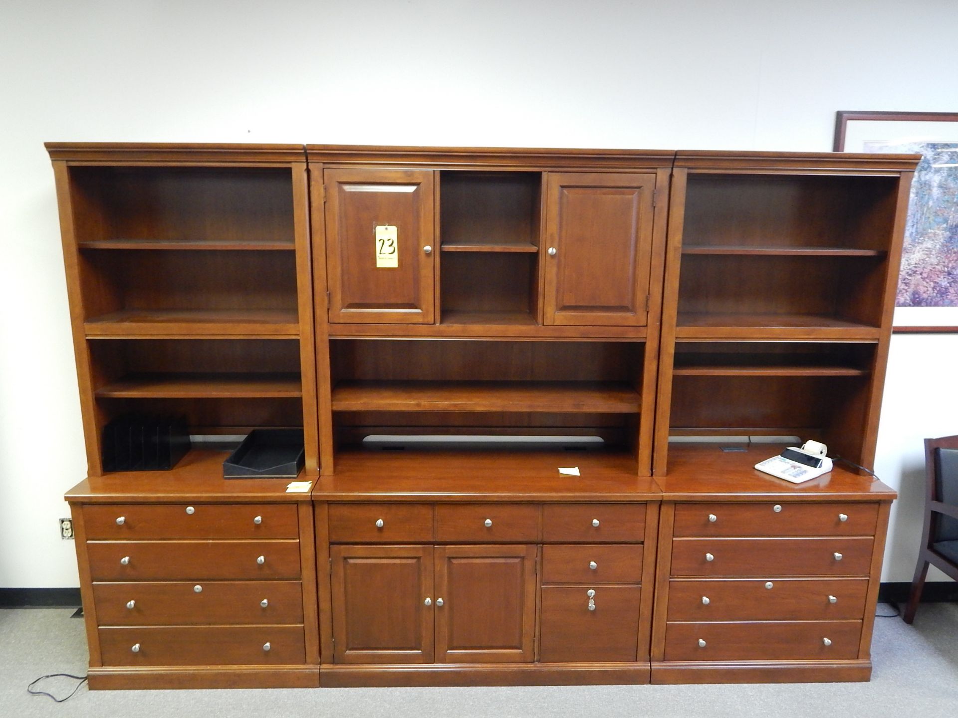 (3) Piece Storage Credenza with Bookcase 79-1/2 " H x 120"W x 22" D