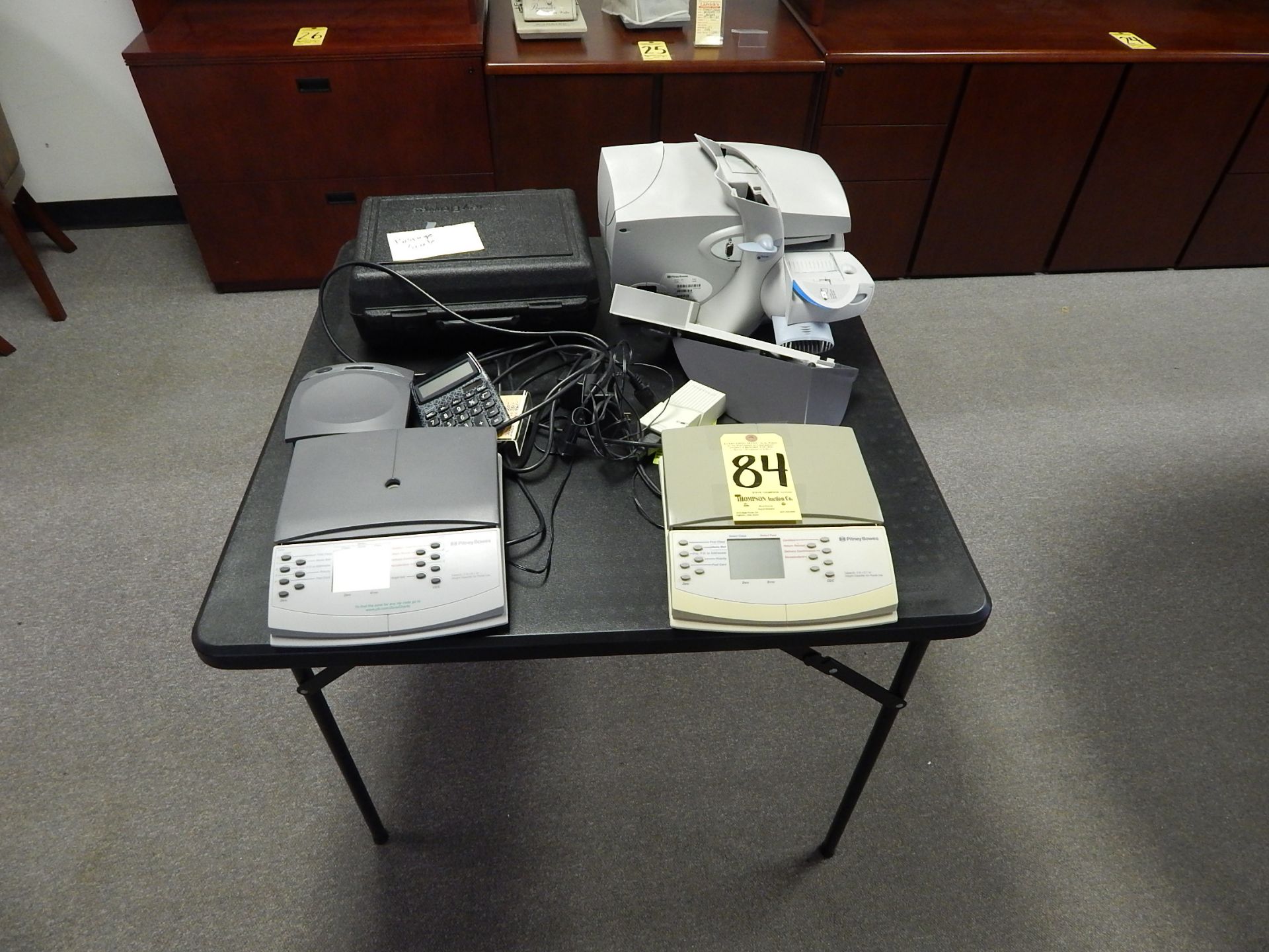 Card Table with Postage Scales