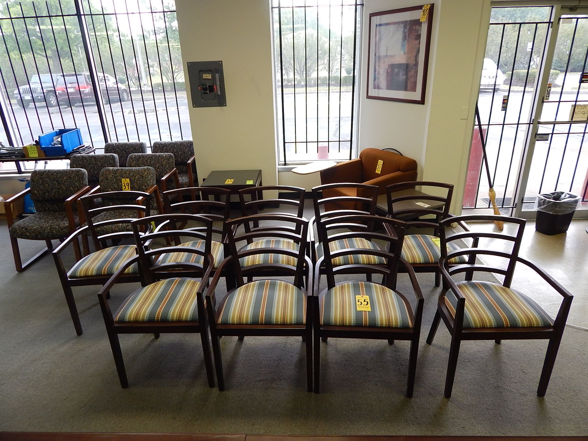 (9) Knoll Padded Wood Guest Chairs