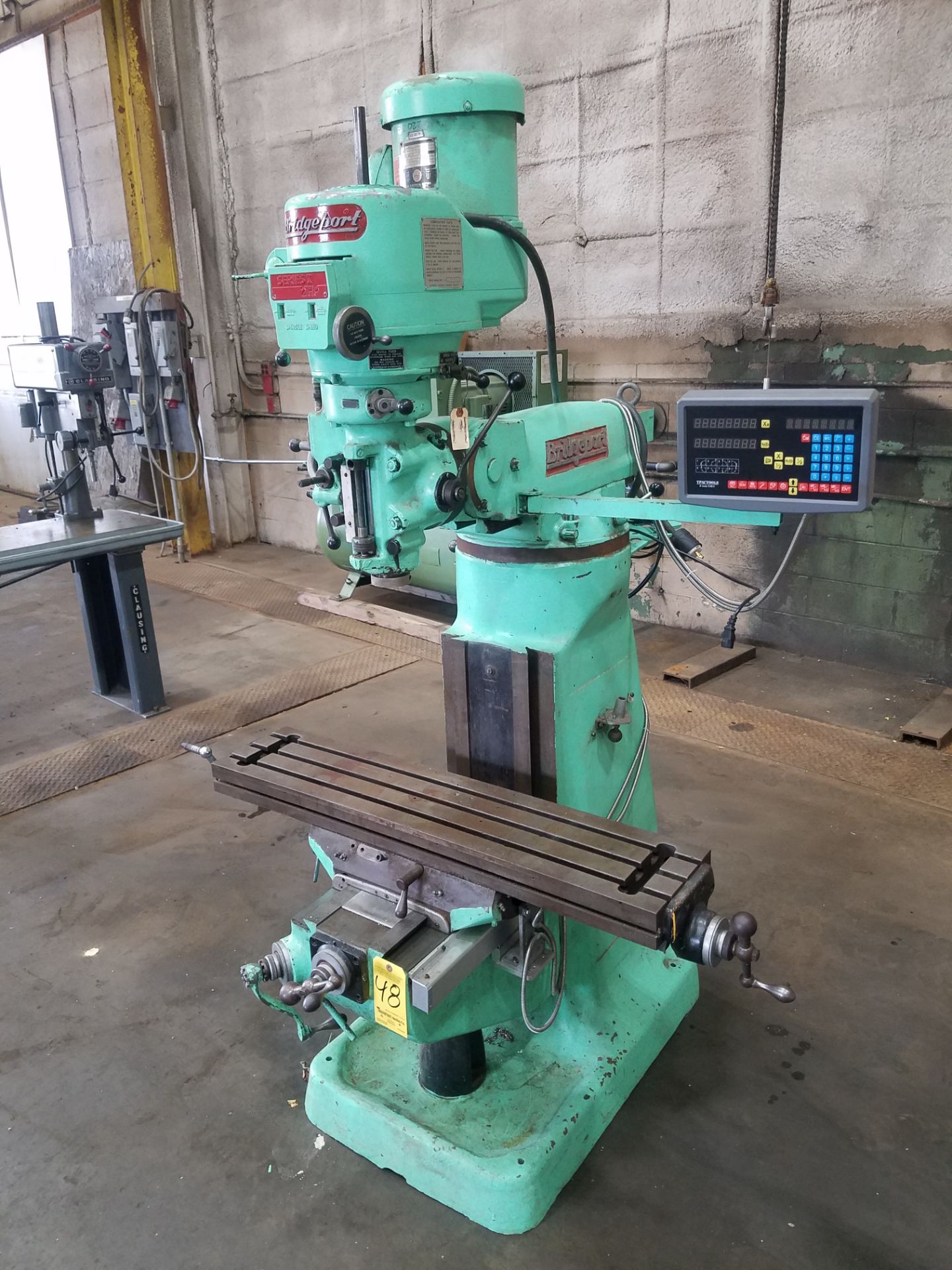 Bridgeport Series I, 2 HP Vertical Mill, s/n BR96723, New 2002, 9” X 42” Table, TPAC D.R.O.