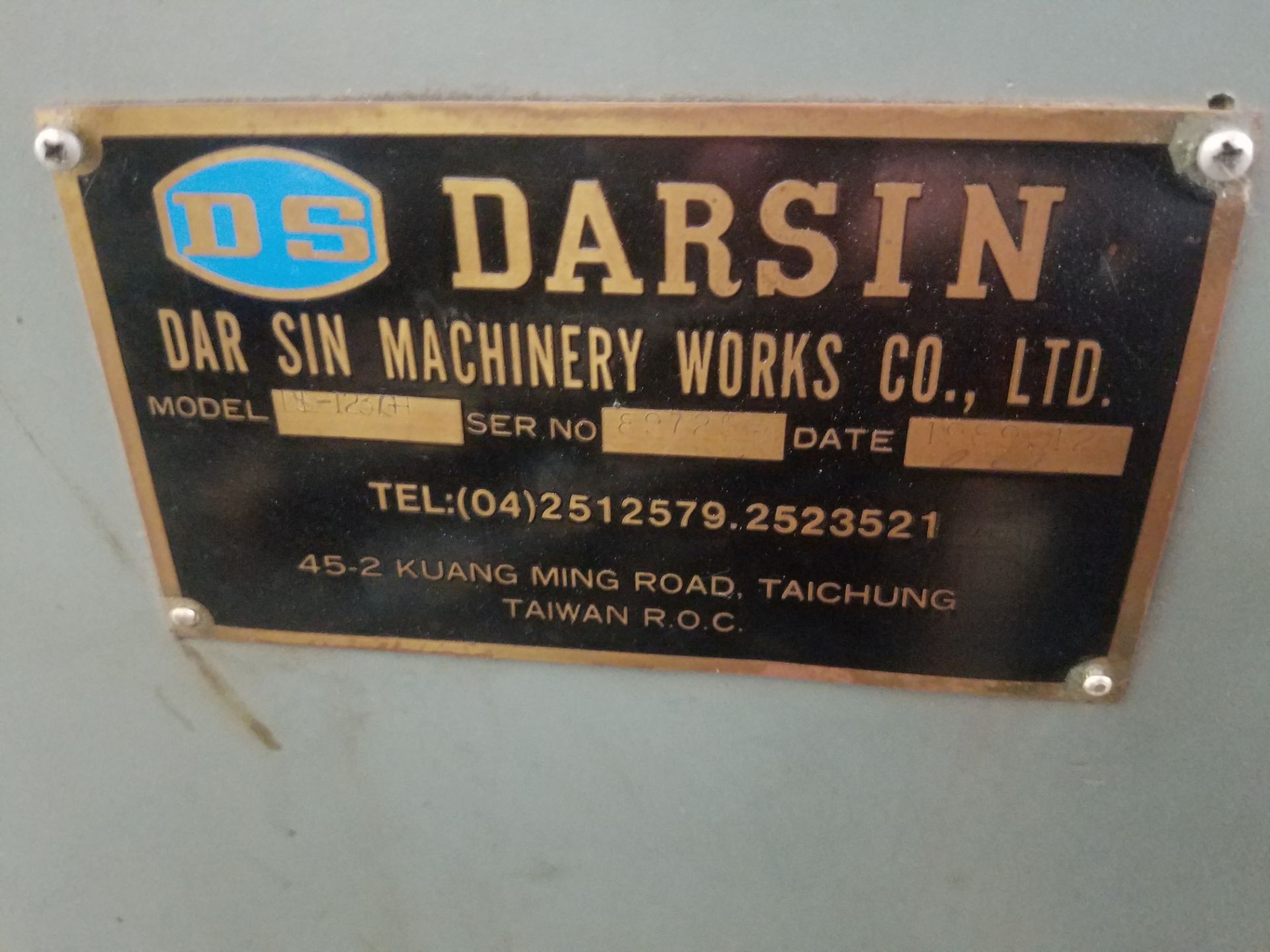 Darsin 12" X 36" Tool Room Lathe, s/n 89725, 6" 3-Jaw Chuck, Gap Bed, Steady Rest, Quick Change Tool - Image 4 of 4