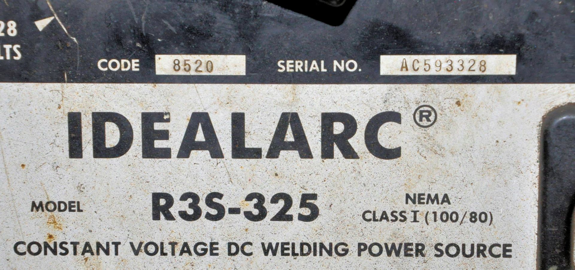 Lincoln Idealarc R35-325, 325-Amp Capacity CV DC Mig Welder, s/n AC593328, Lincoln LN-7 Wire Feeder, - Image 2 of 2