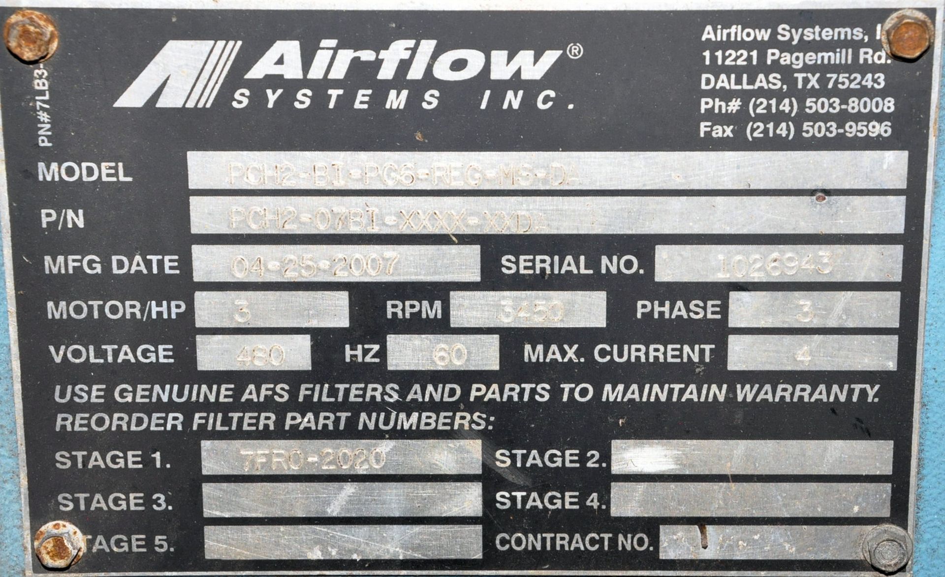 Air Flow Systems Model PCH2-BI-PG6-REG-MS-DA, Portable Goose Neck Style Welding Smoke and Fume - Image 2 of 2