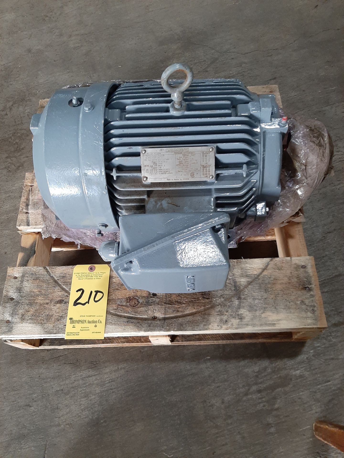 10 HP Siemens Motor, 230/460 Volts, 1,740 RPM, Model # PE-21 P6US, Part # 1LA9215-4YK60, s/n