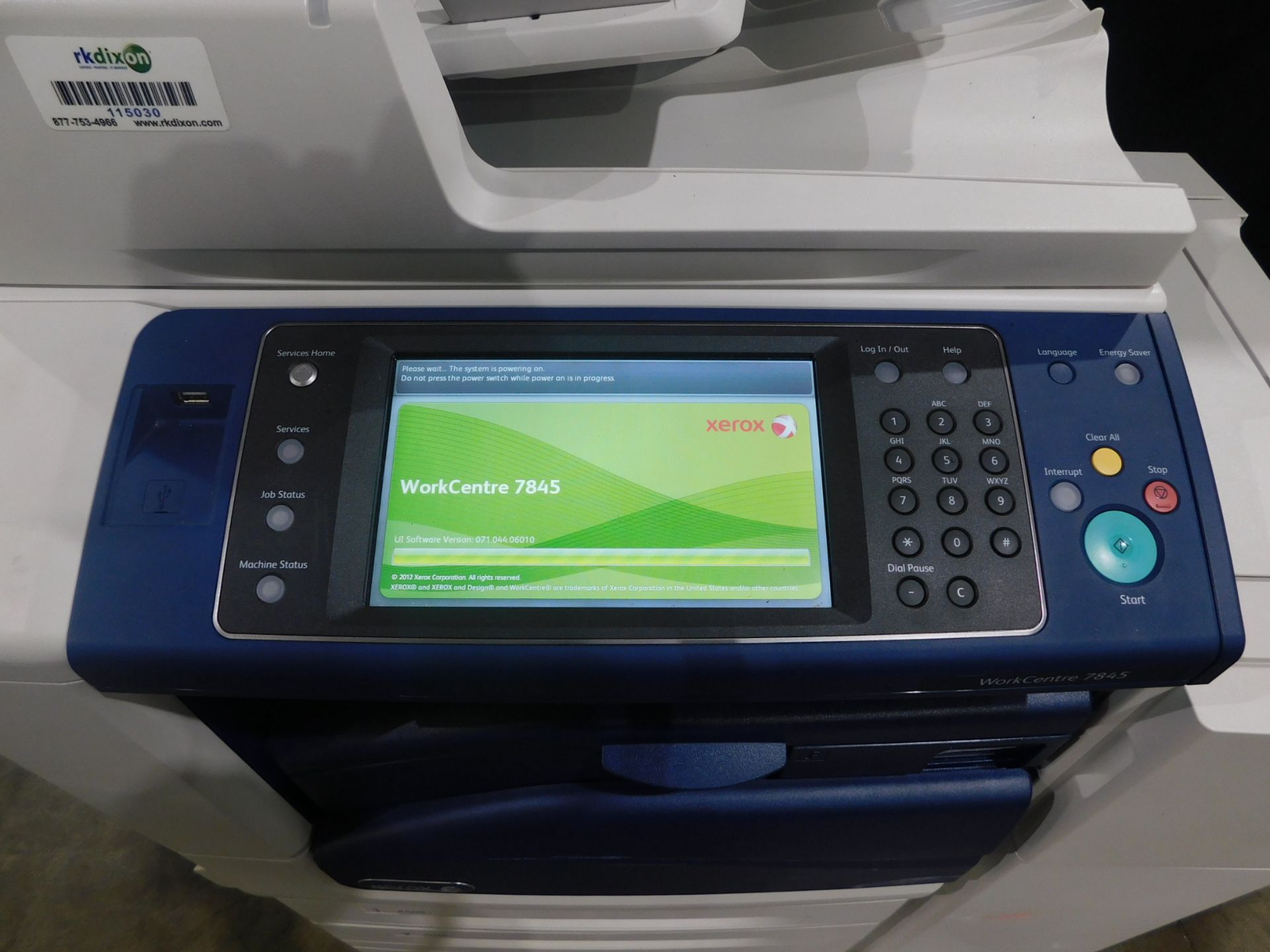 Xerox Work Centre 7845 Multifunction Color Copier/Printer, SN MX4345286, with Collator, Total - Image 2 of 16