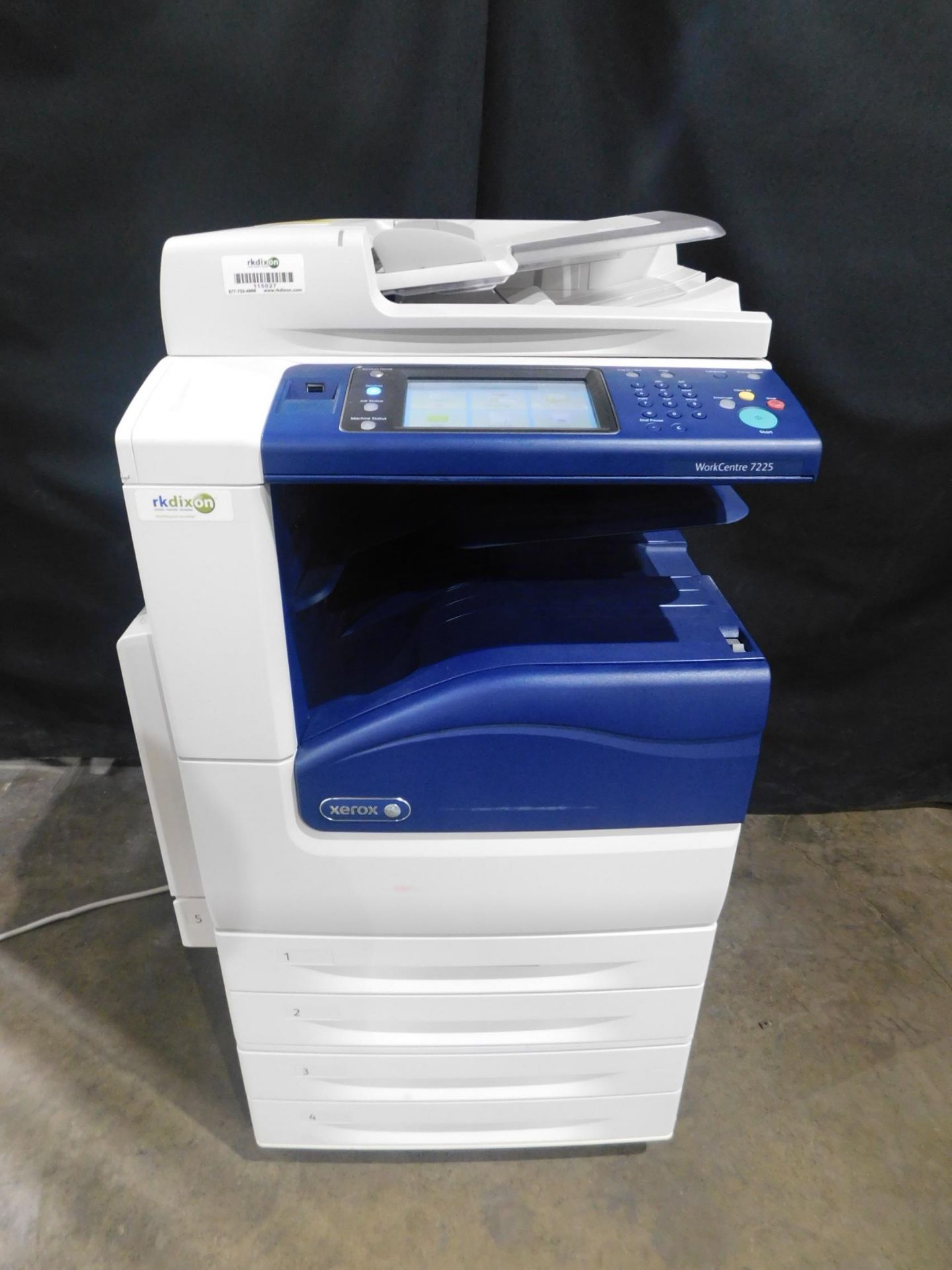 Xerox Work Centre 7225 Multifunction Color Copier/Printer, SN LX5691477, Total Impressions: 106,873,