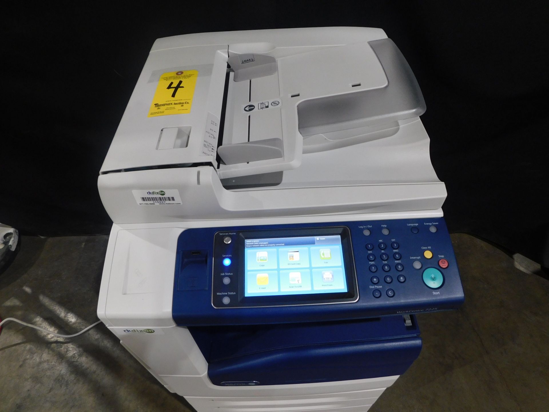 Xerox Work Centre 7225 Multifunction Color Copier/Printer, SN LX5691477, Total Impressions: 106,873, - Image 2 of 11