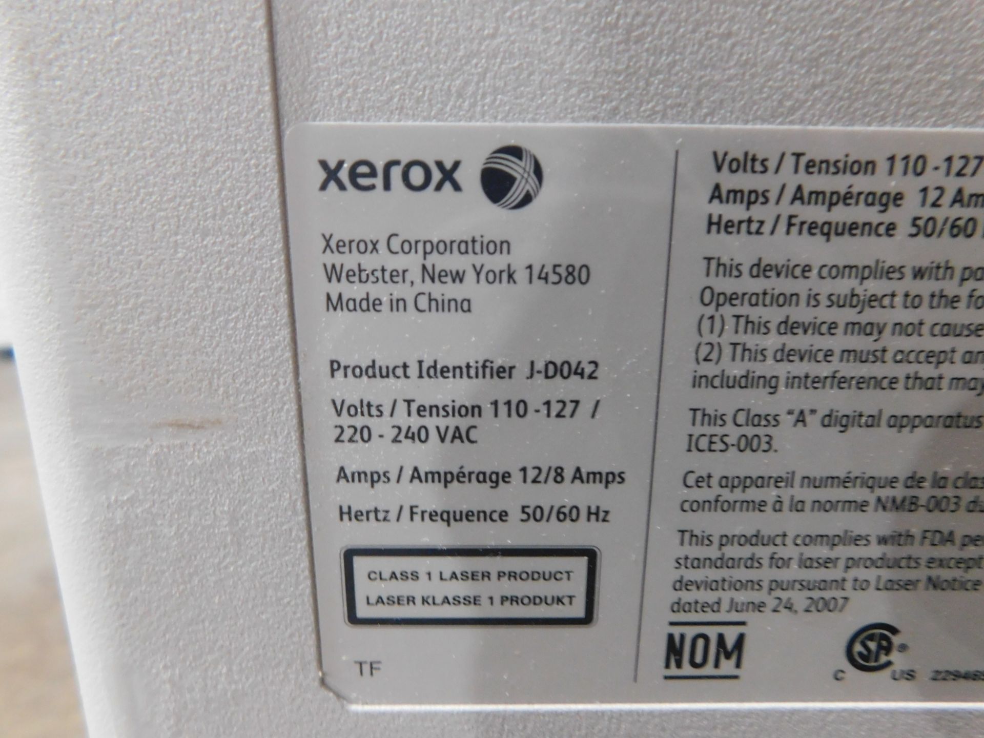 Xerox Work Centre 7225 Multifunction Color Copier/Printer, SN LX5691477, Total Impressions: 106,873, - Image 11 of 11