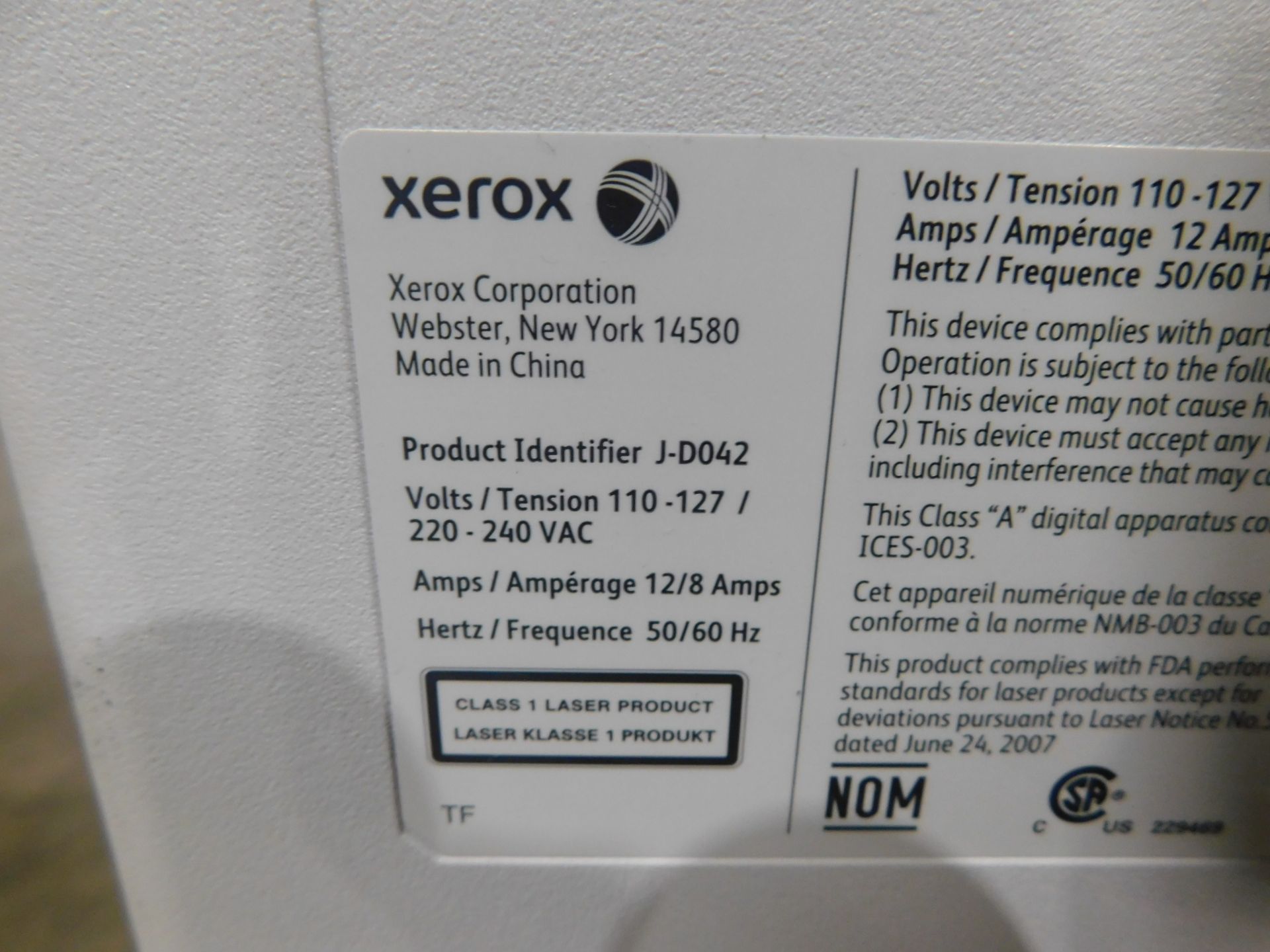 Xerox Work Centre 7225 Multifunction Color Copier/Printer, SN LX5691483, Total Impressions: 55, - Image 8 of 10