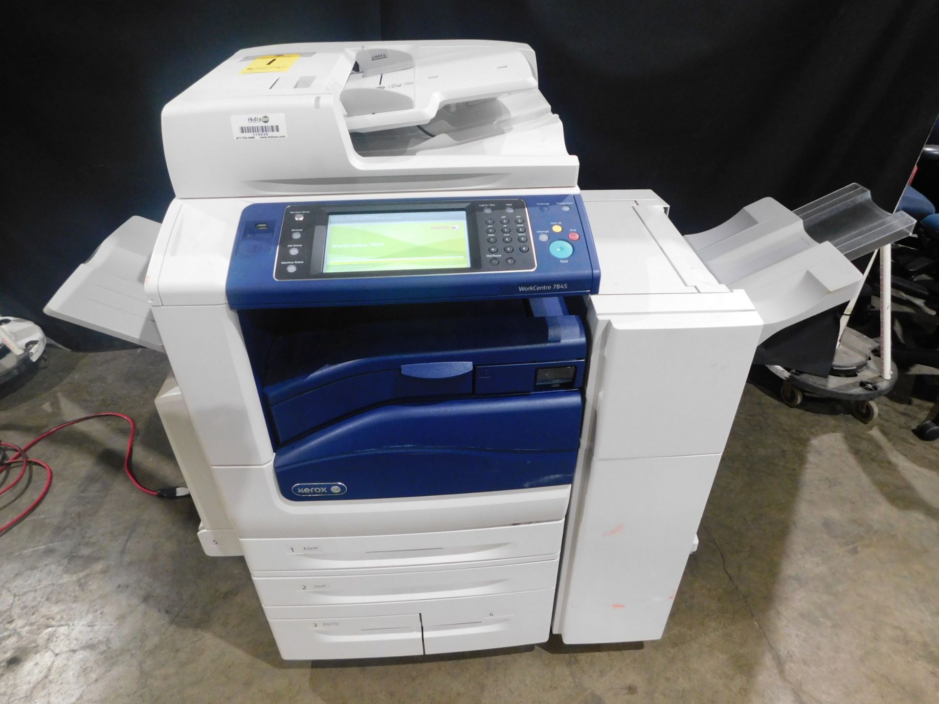 Xerox Work Centre 7845 Multifunction Color Copier/Printer, SN MX4345286, with Collator, Total