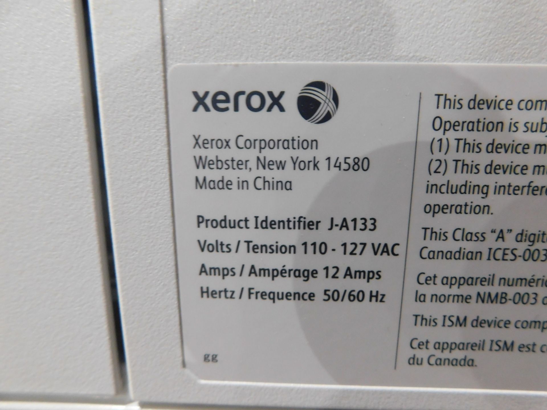 Xerox Work Centre 7845 Multifunction Color Copier/Printer, SN MX4734146, Total Impressions: 376,162, - Image 7 of 10