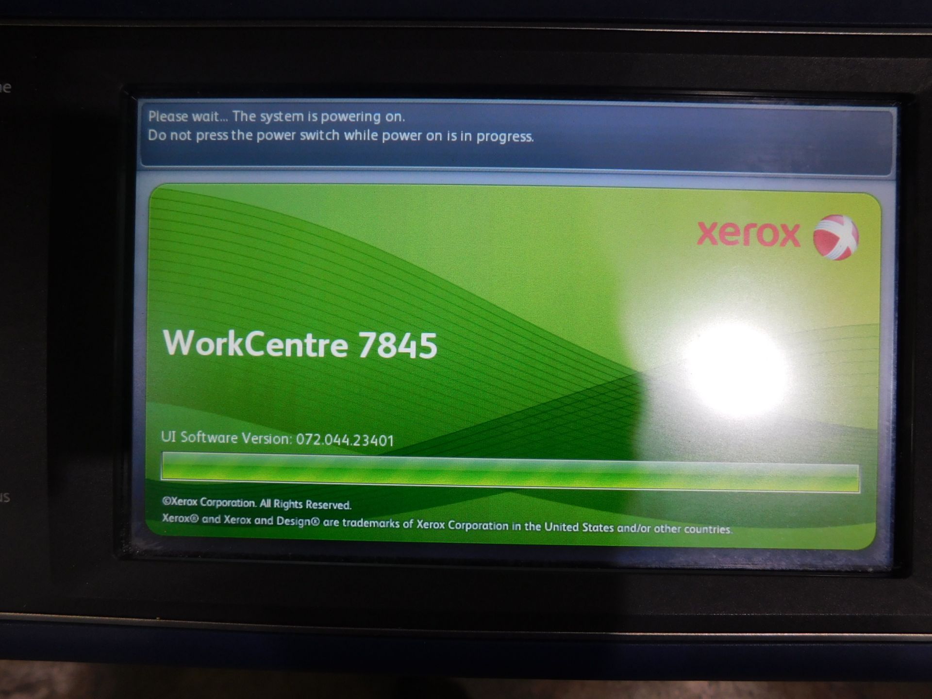 Xerox Work Centre 7845 Multifunction Color Copier/Printer, SN MX4734146, Total Impressions: 376,162, - Image 5 of 10