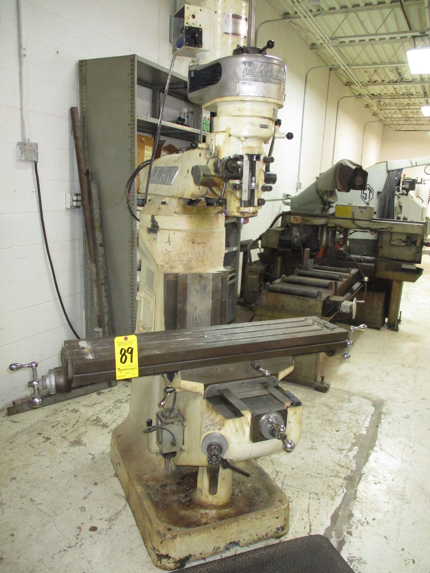 Millport Model 2S Step Pulley Vertical Mill, SN 84886, 9" x 42" Table, R-8 Spindle, 2 HP
