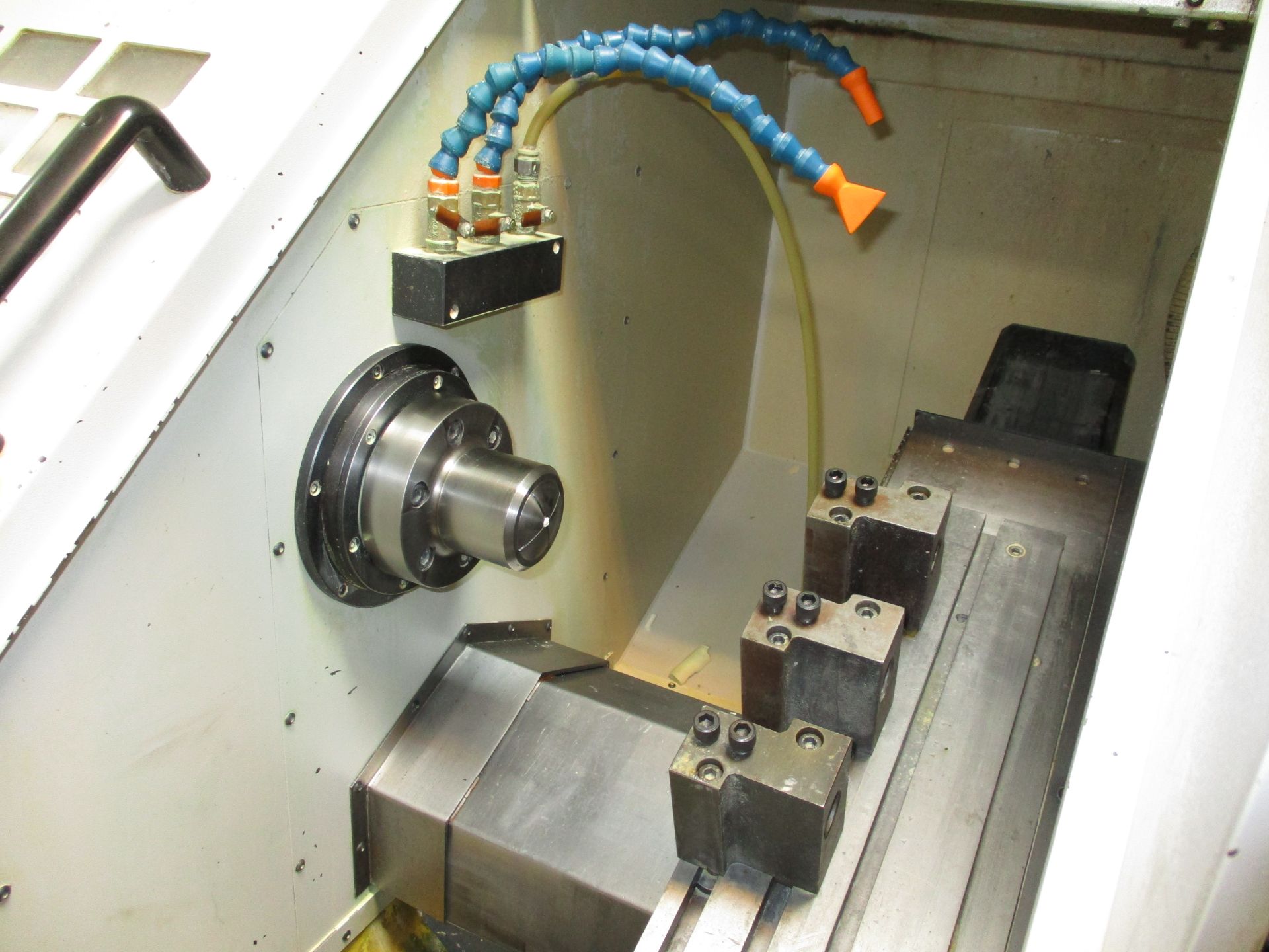 Cubic Model PLG-42 Gang Tooling CNC Lathe, SN 4201628, with Fanuc Series 0i Mate-TC CNC Control, - Image 9 of 15
