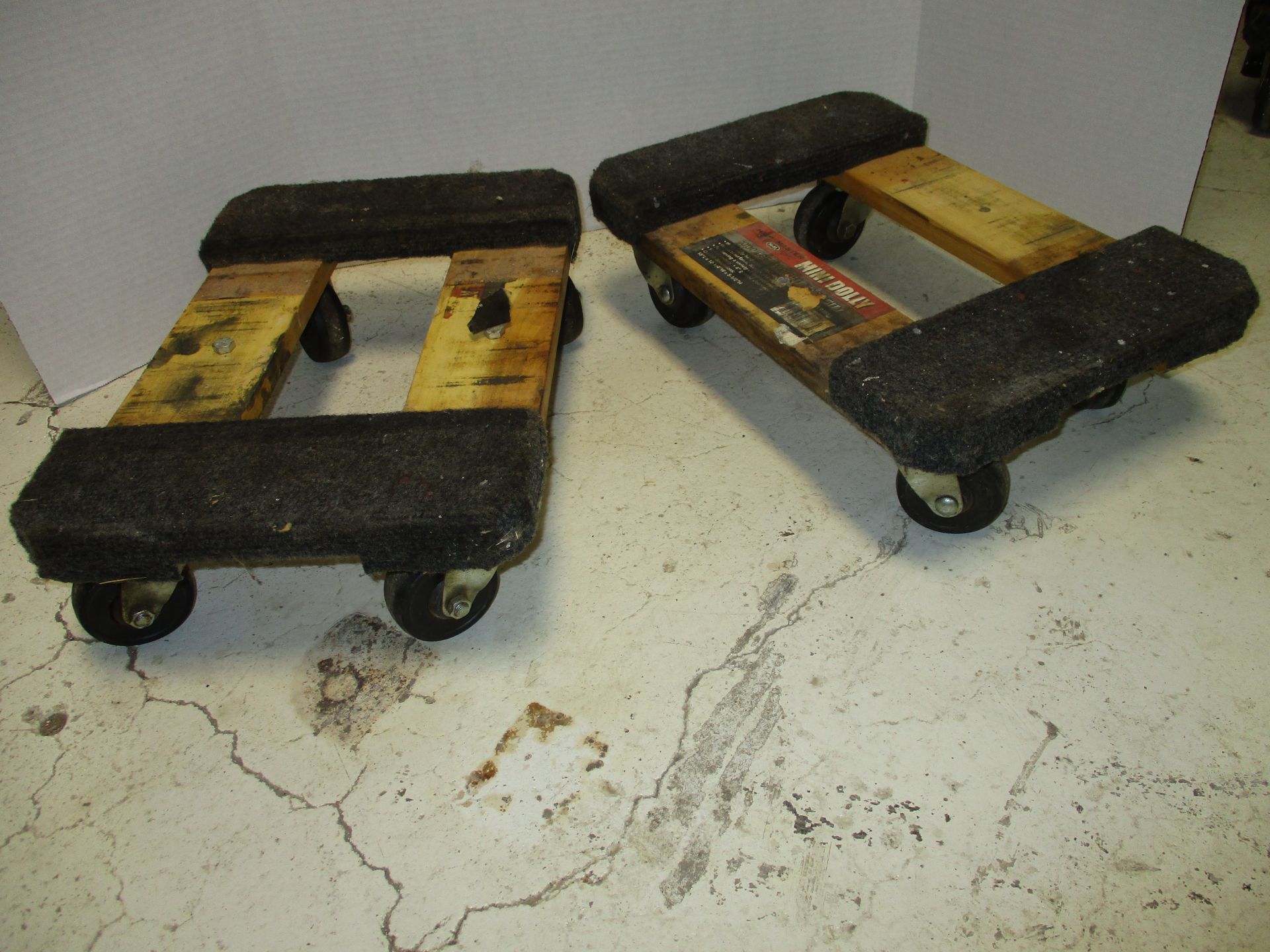 (2) Haul Master 4-Wheel Mini Dollies, 1,000 lb. cap.