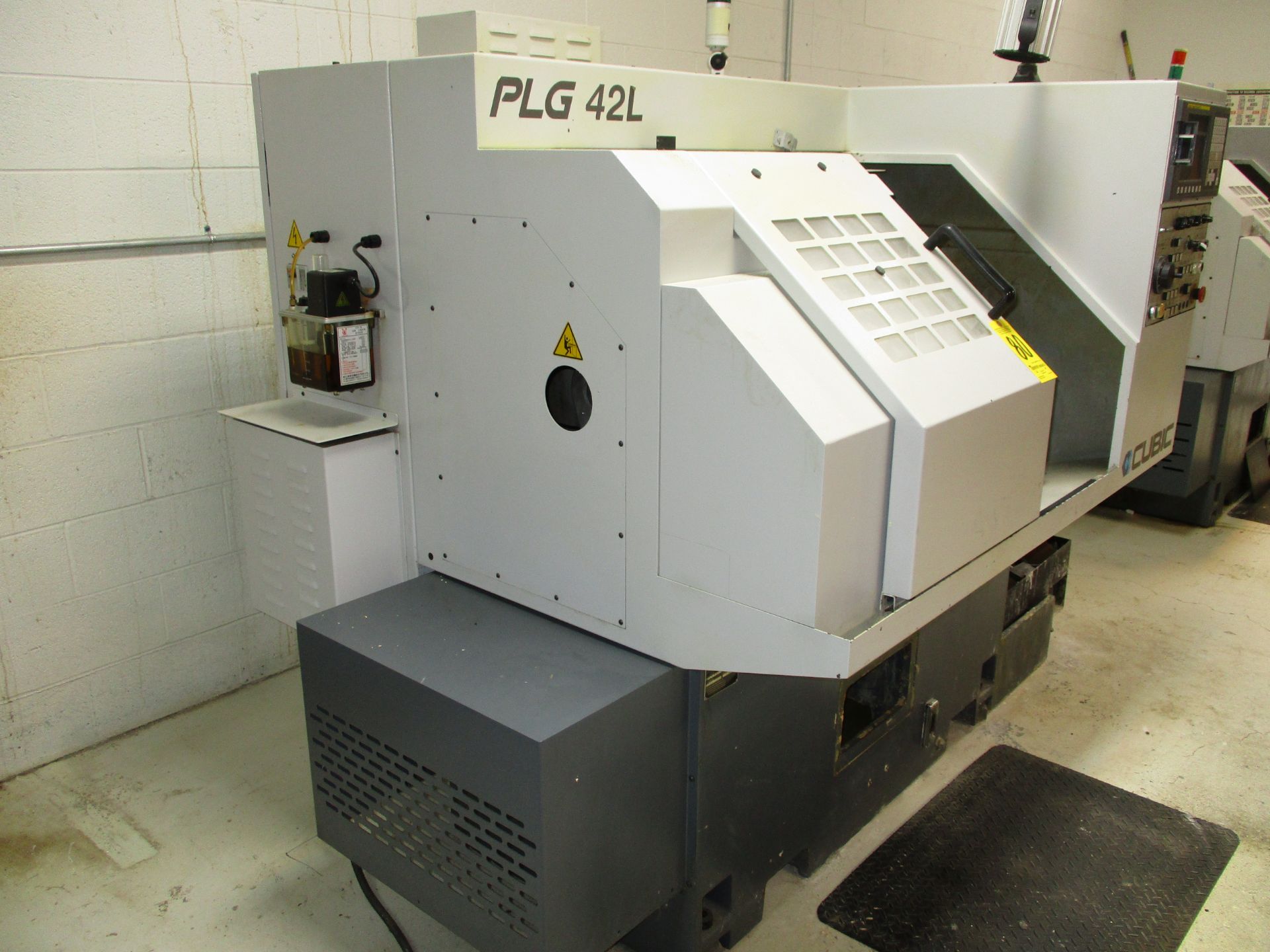 Cubic Model PLG-42L Gang Tooling CNC Lathe, SN 4202428, with Fanuc Series 0i Mate-TD CNC Control, - Image 8 of 13