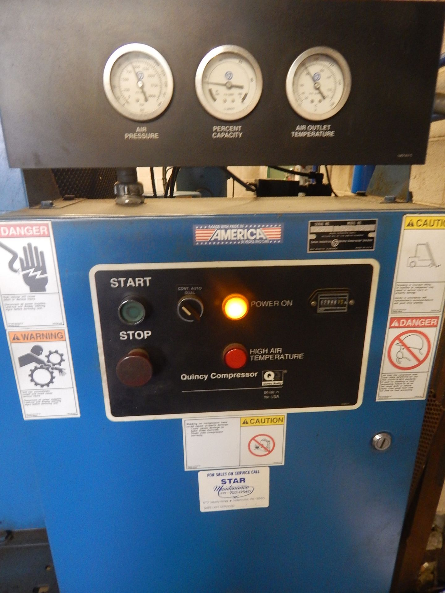 Quincy 20 HP Rotary Screw Compressor, SN 97826H, Loading Fee $200.00 - Image 3 of 4