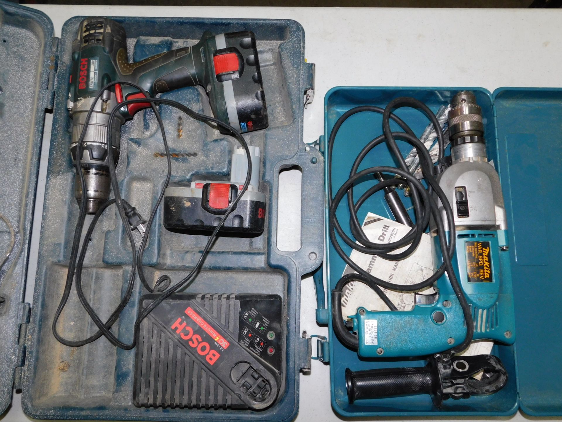 Makita Hammer Drill and Bosch 18V Cordless Drill