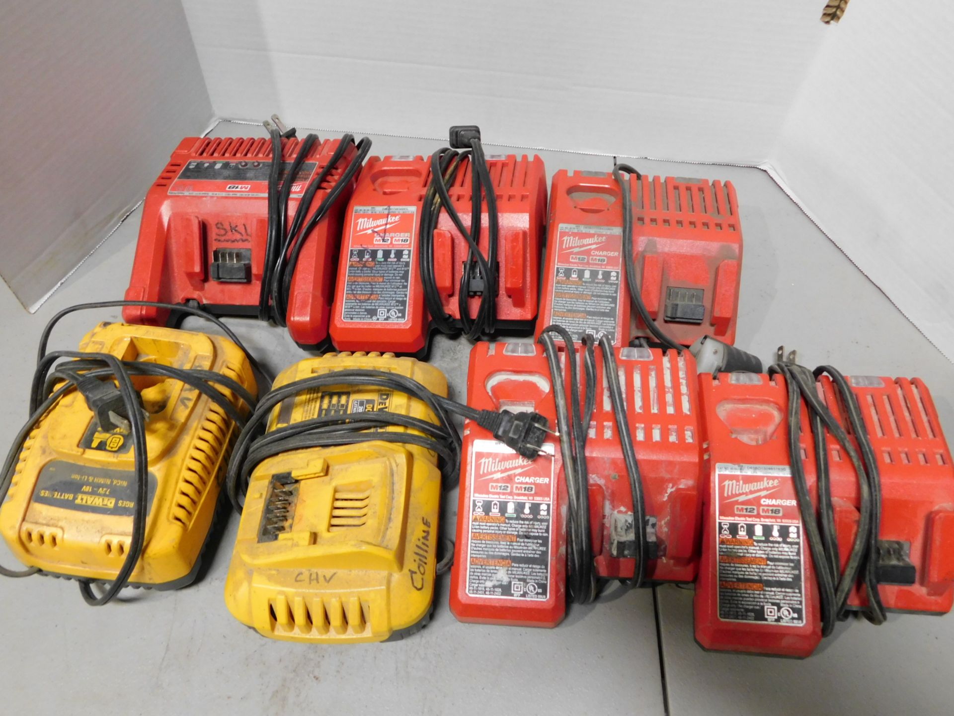 Milwaukee M12/M18 Chargers and Dewalt 12 Volt and 18 Volt Chargers