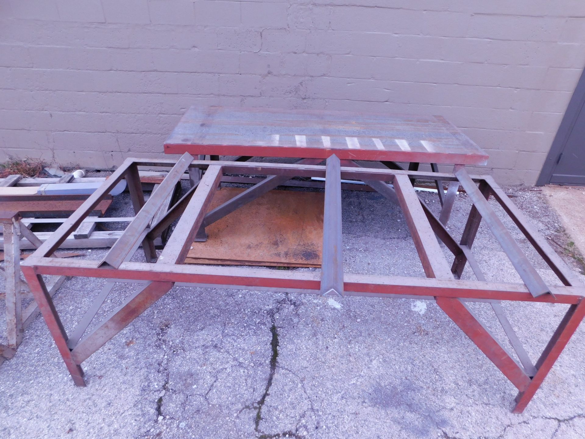 Lot of Angle Iron, Pipe, Tubing, Saw Horses and Tables - Image 4 of 6