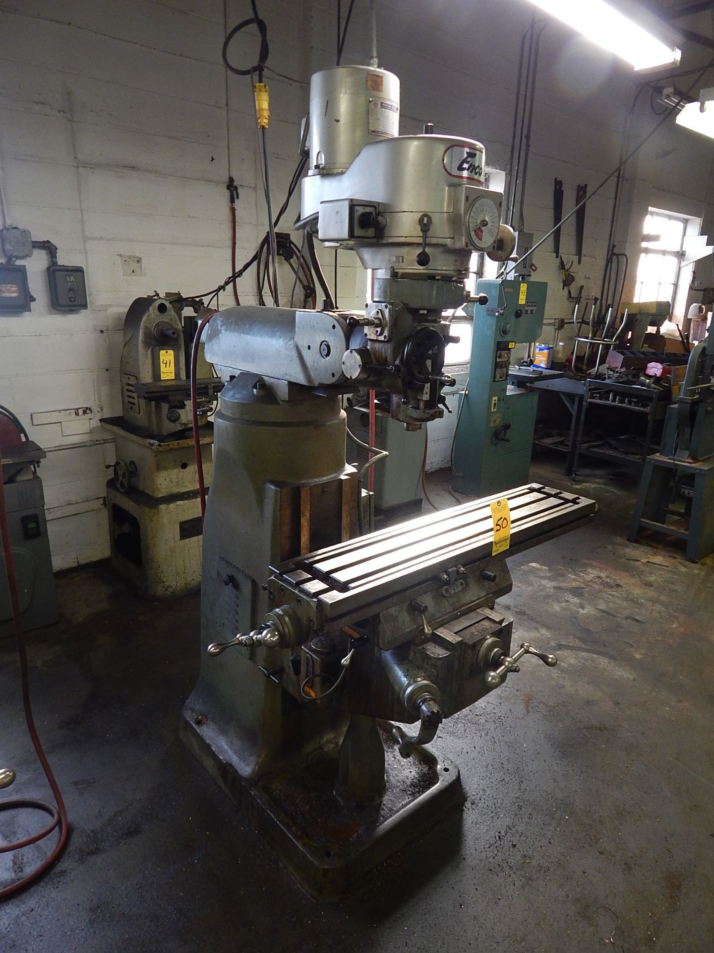Enco 2 HP Variable Speed Vertical Mill, Model 92066, s/n 748514, 9" X 42" Table, Loading Fee $100.00 - Image 2 of 4