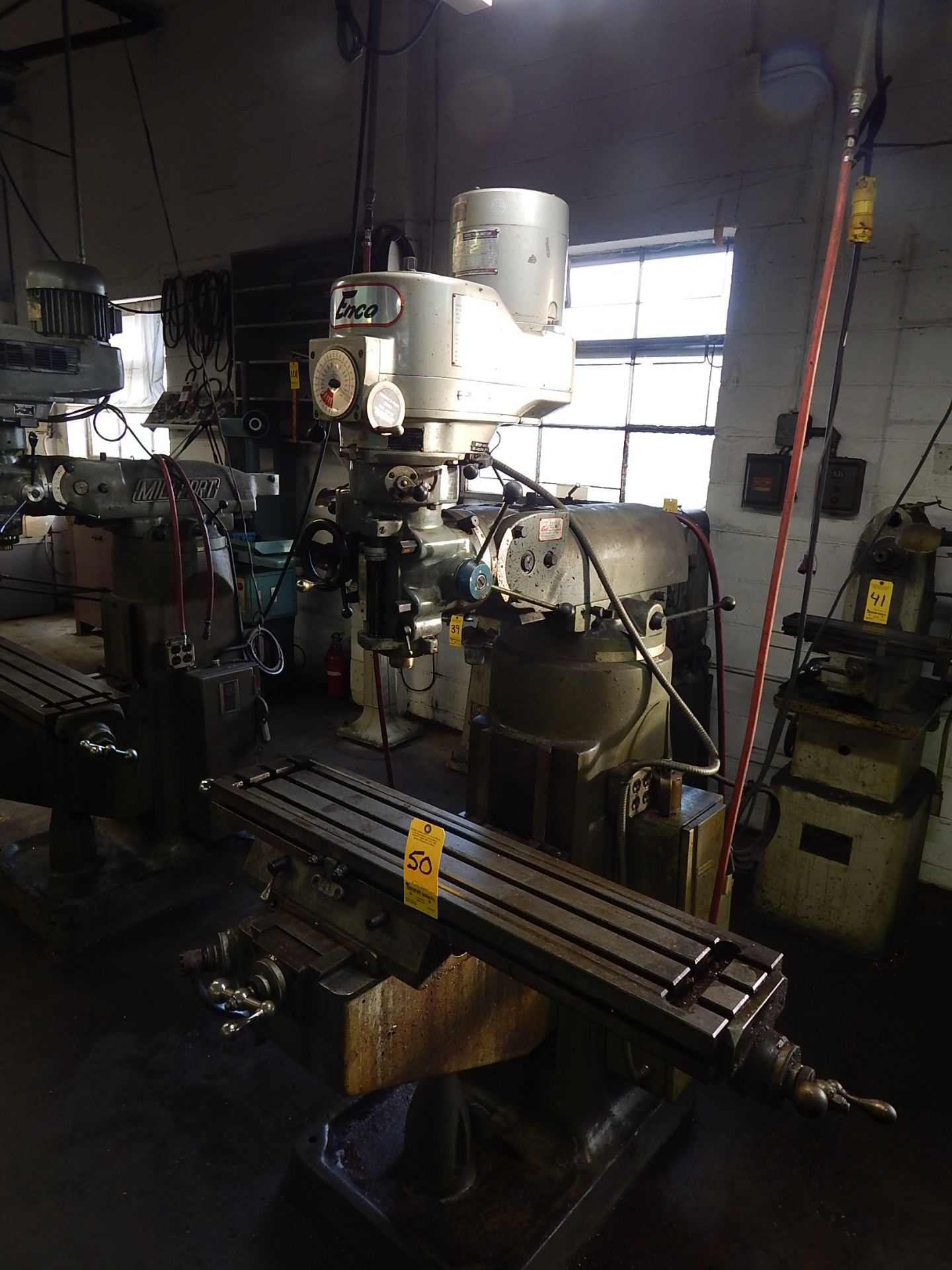 Enco 2 HP Variable Speed Vertical Mill, Model 92066, s/n 748514, 9" X 42" Table, Loading Fee $100.00 - Image 3 of 4