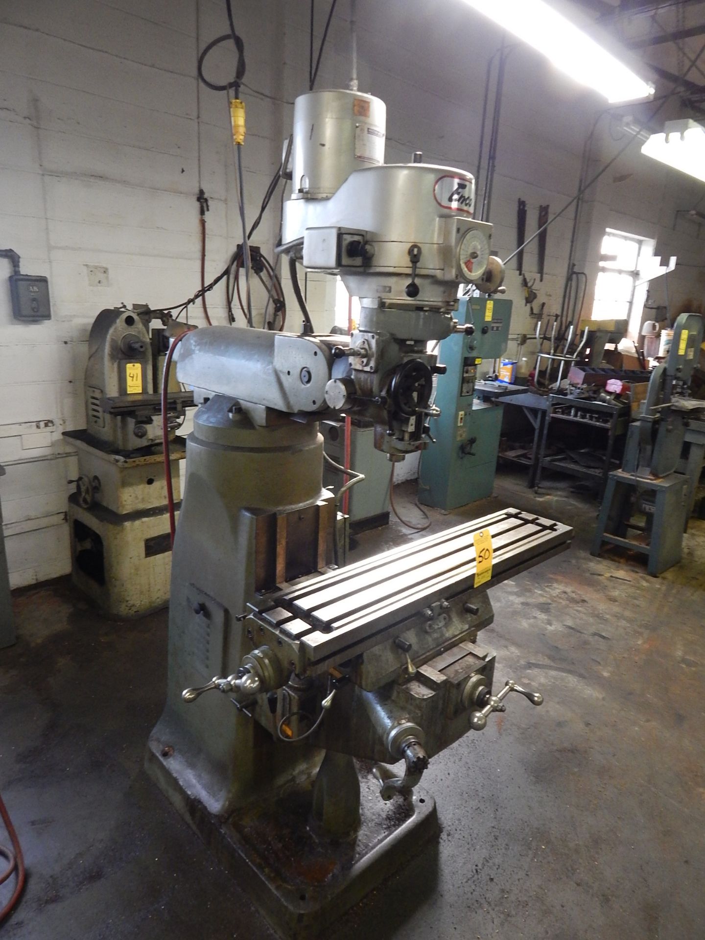 Enco 2 HP Variable Speed Vertical Mill, Model 92066, s/n 748514, 9" X 42" Table, Loading Fee $100.00 - Image 4 of 4