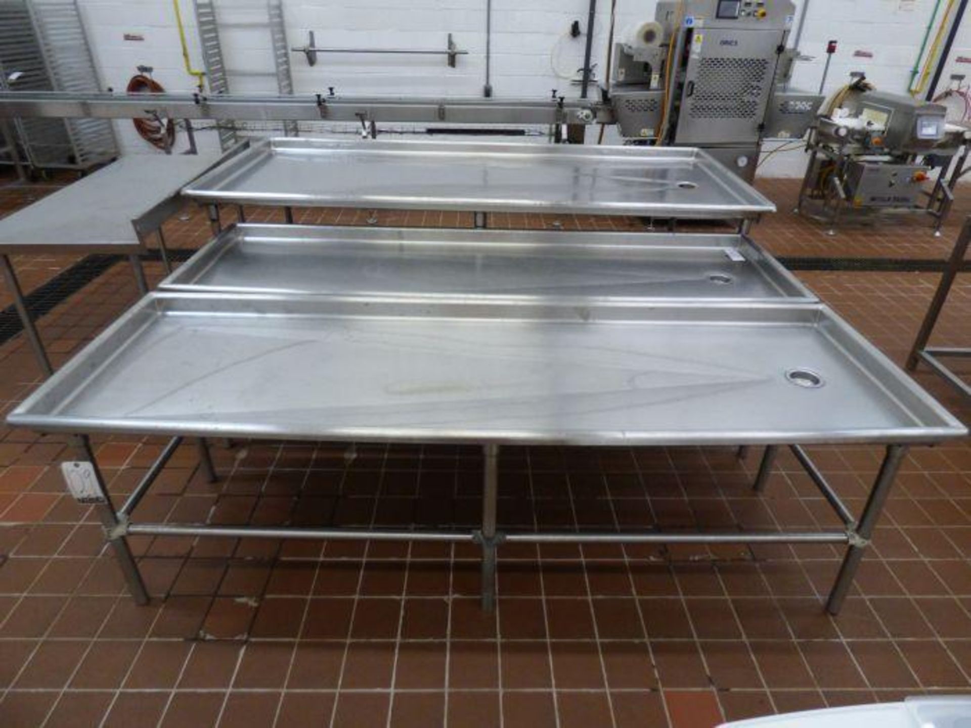 Lot Stainless Steel Drain Tables