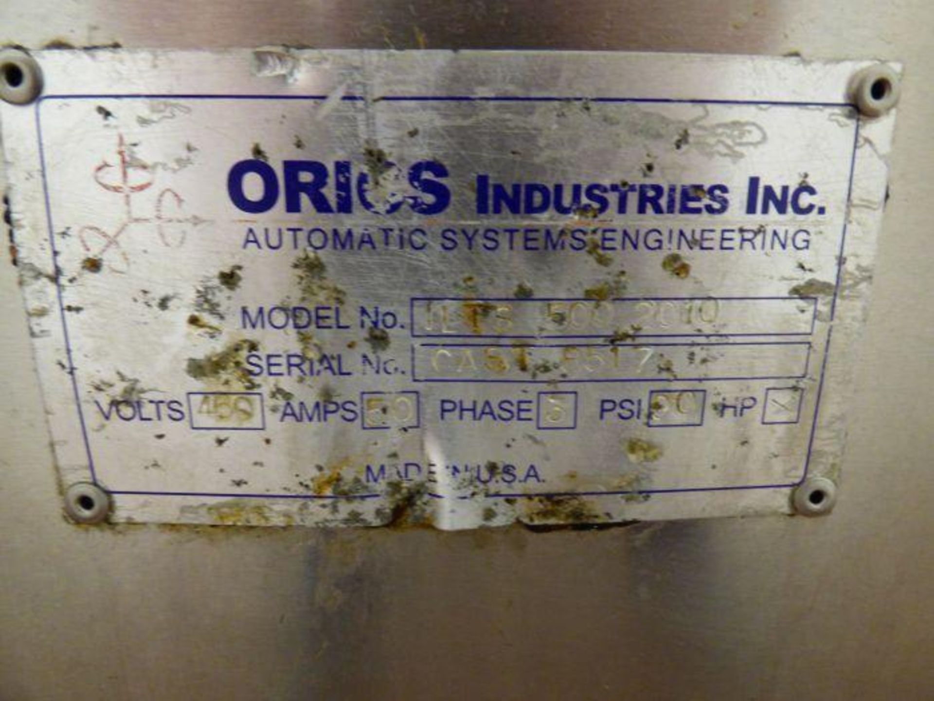 2010 Orics Stainless Steel M.A.P. Vacuum Film Inner Seal Tray Sealer with Spare Parts - Image 9 of 35