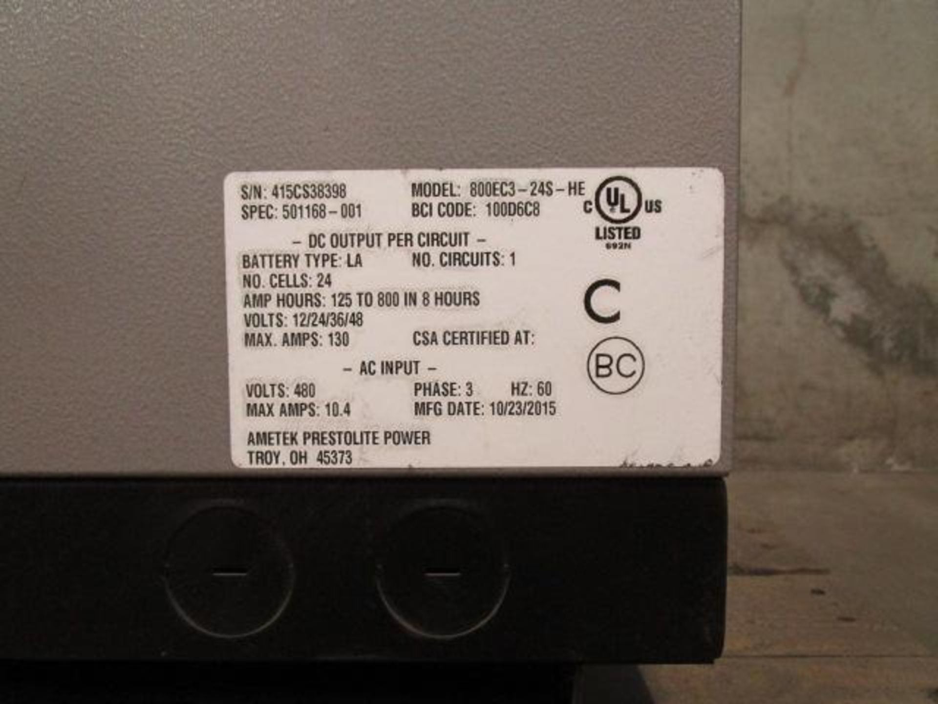 Eclipse II Conventional Ametek Charger - Image 3 of 4