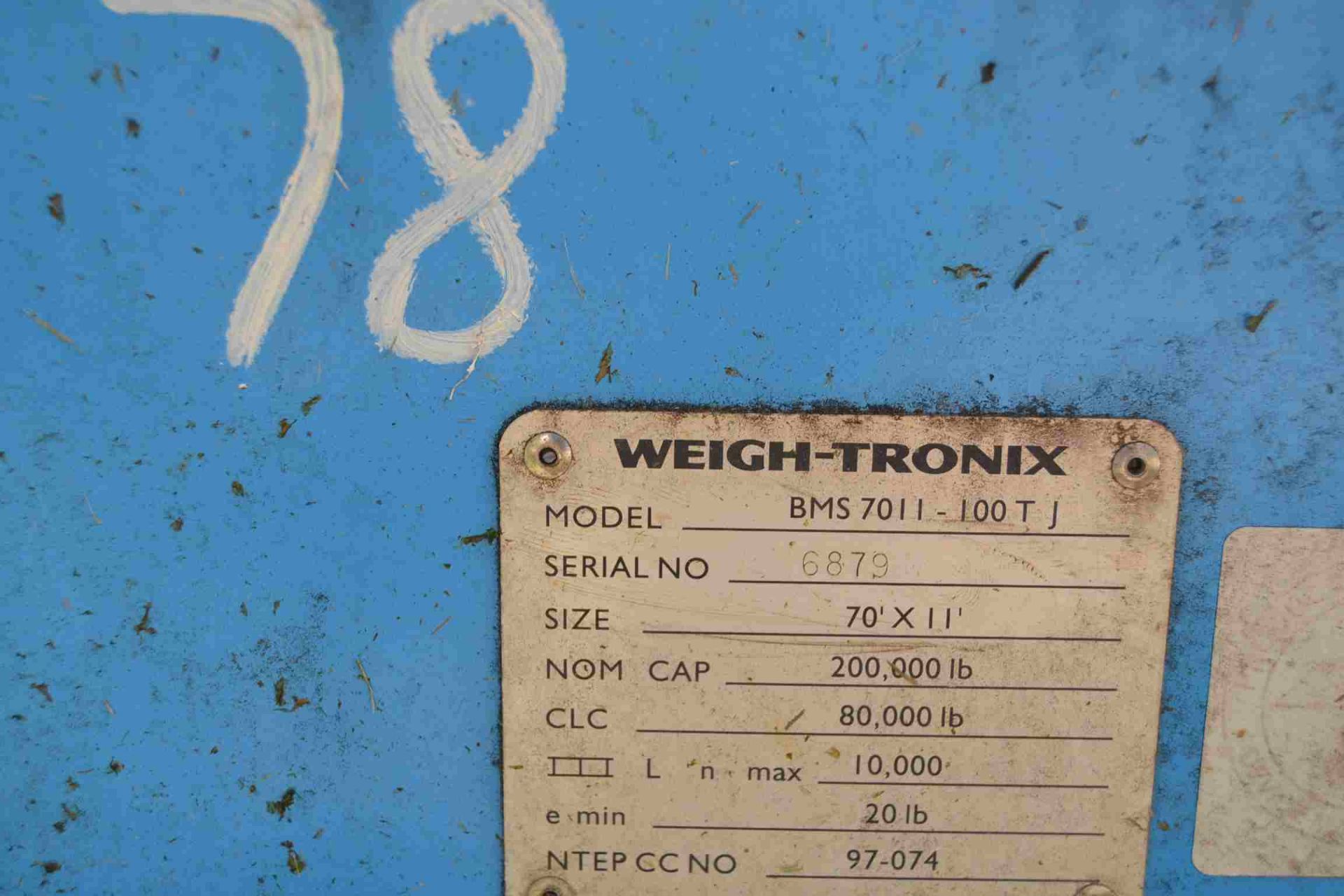 WEIGH TRONIX 120,000 LB 11'X70' STEEL ABOVE GROUND SCALE W/ PRINT OUT SN#6879 LOCATED SITE 1 - Image 5 of 6