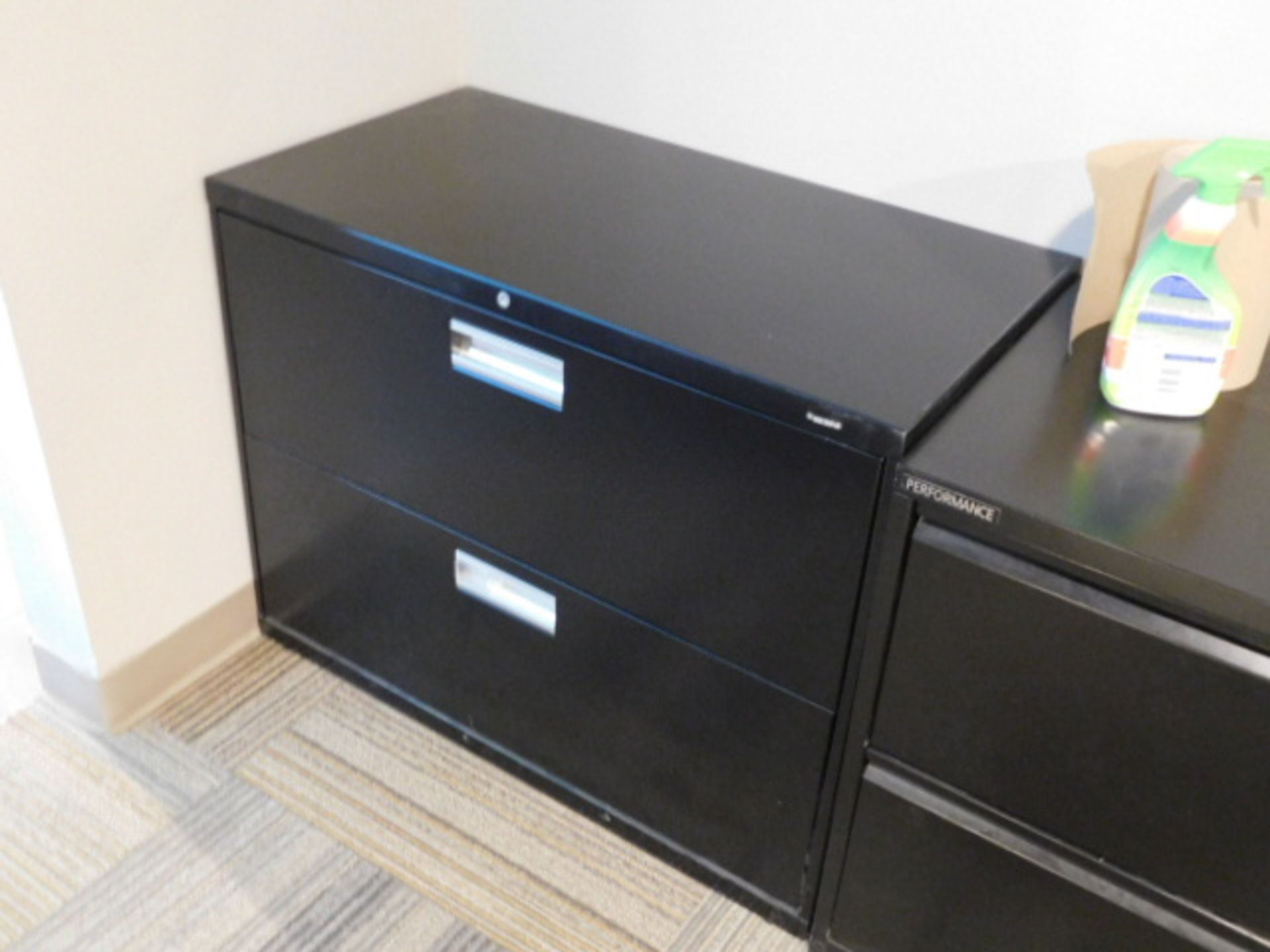 BLACK 2 DRAWER LATERAL FILING CABINET