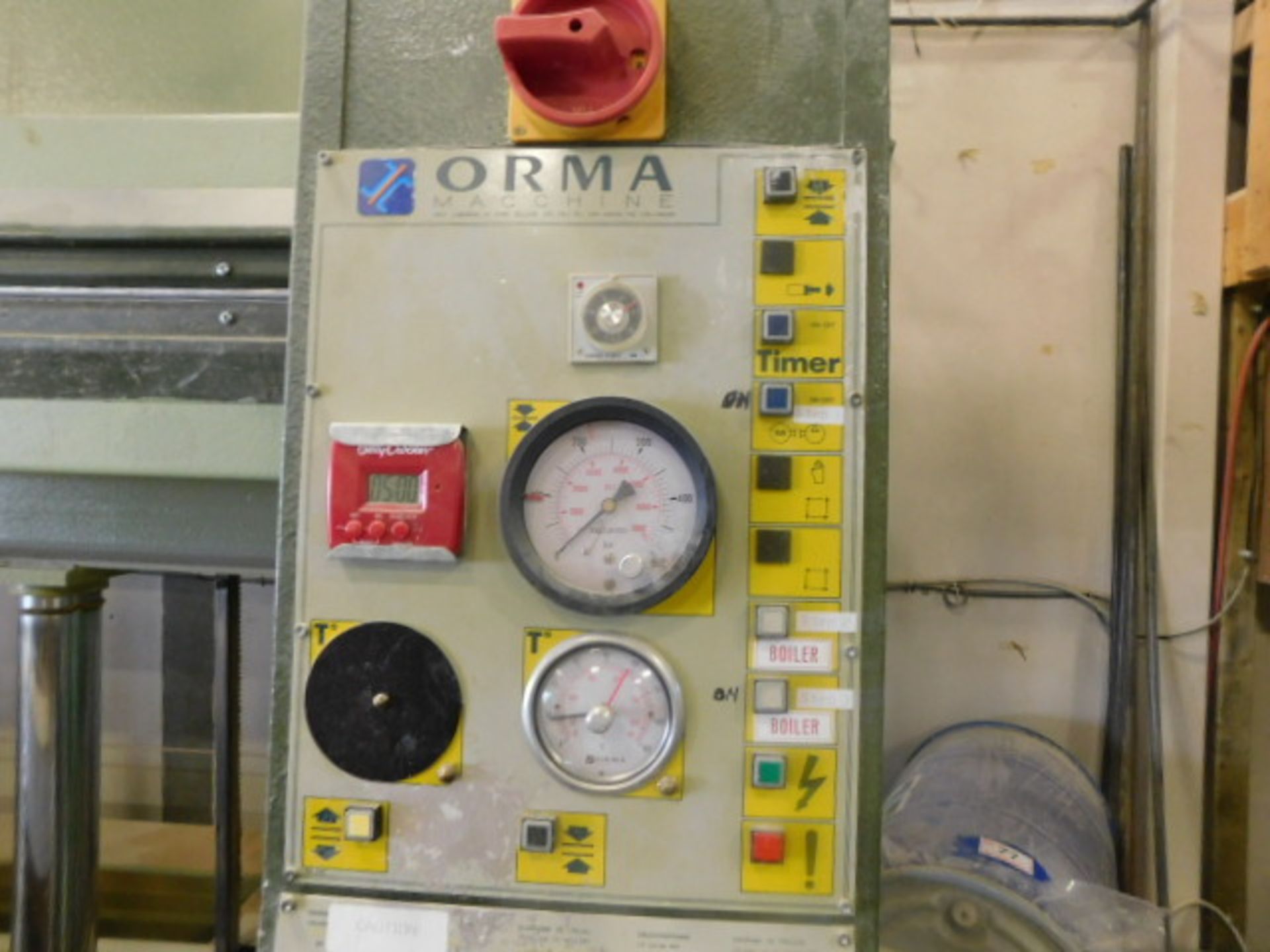 ORMA 4’ X 10’ HOT PRESS, 230V, 6 LIFT CYLINDER, NO. 24540295 - Image 2 of 3