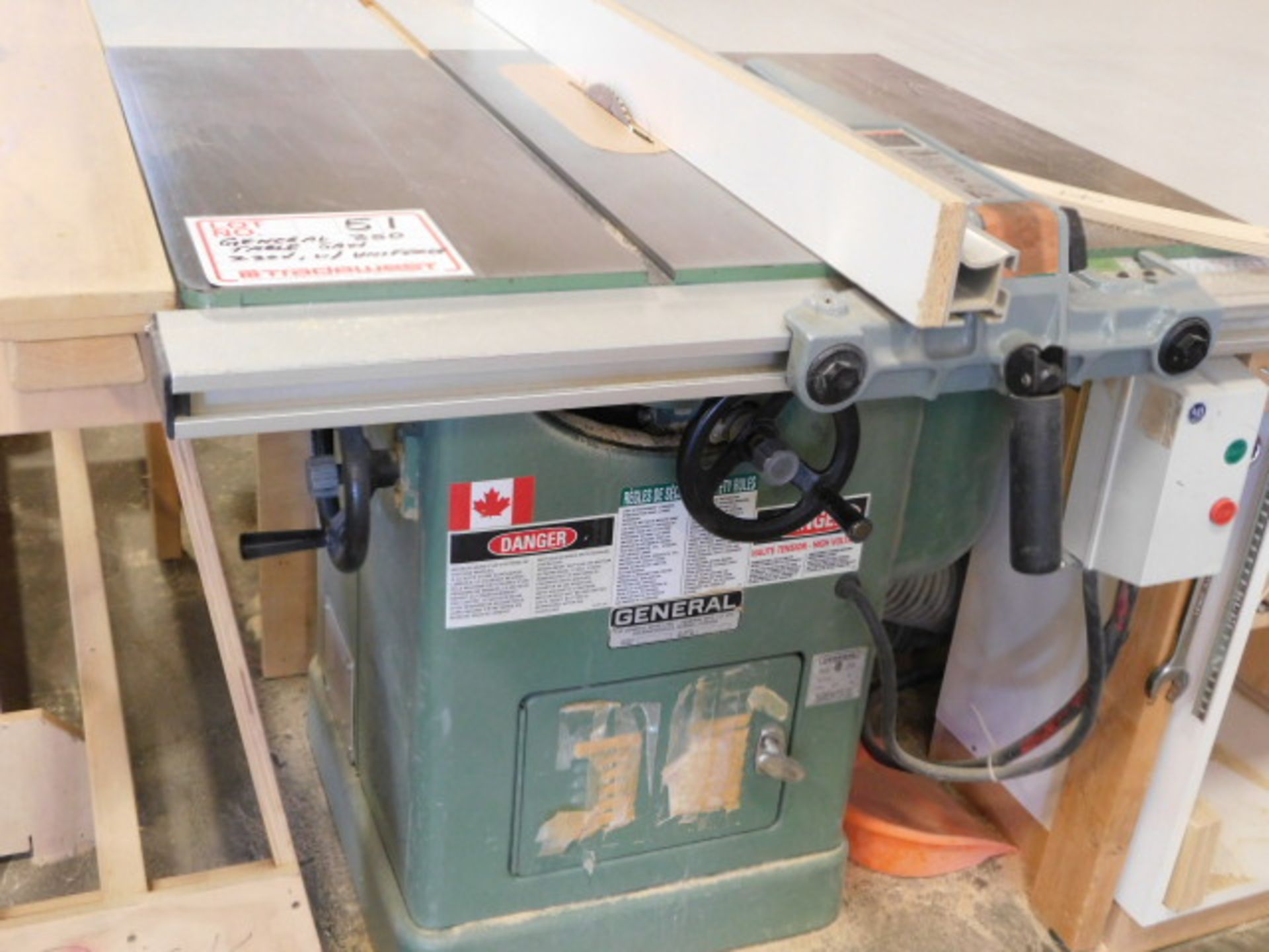 GENERAL 350 TABLE SAW, 230V, 3PH, W/ UNIFENCE