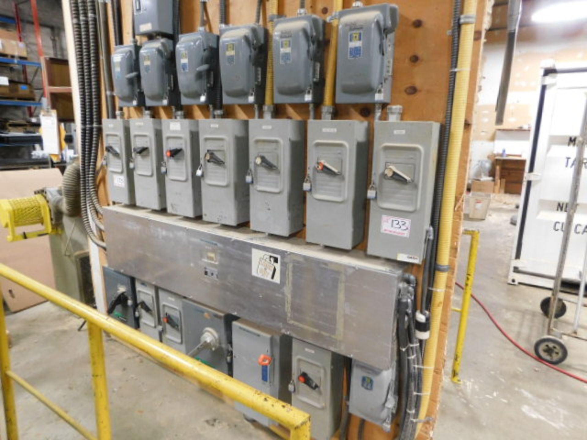 WALL OF ELECTRICS: 100AMP, (8) 60AMP, (8) 30AMP