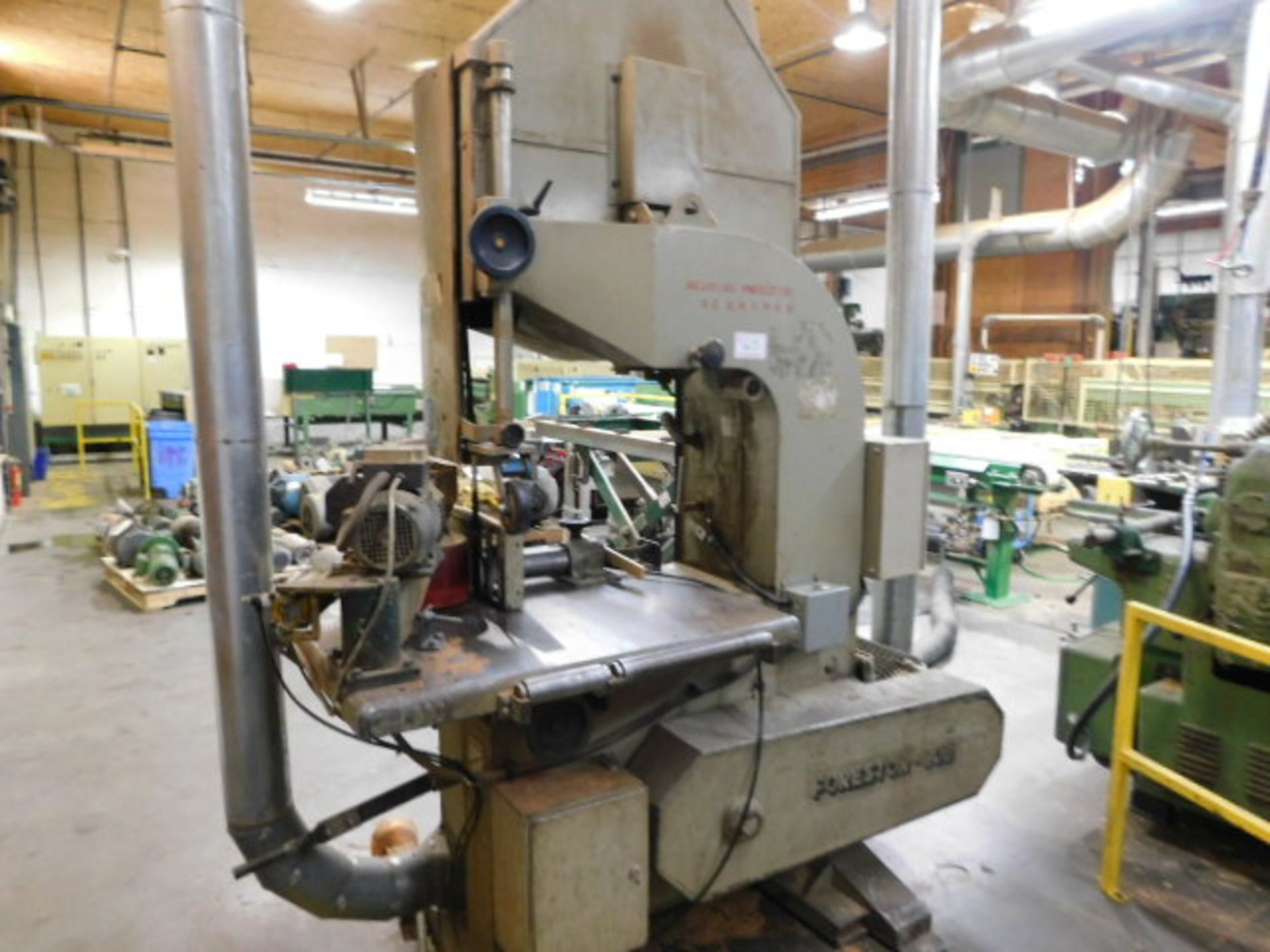 FORESTER 900 VERTICAL BANDSAW, 24” THROAT, 20HP, FEED WORKS, AUTO LUBRICATOR - Image 2 of 4