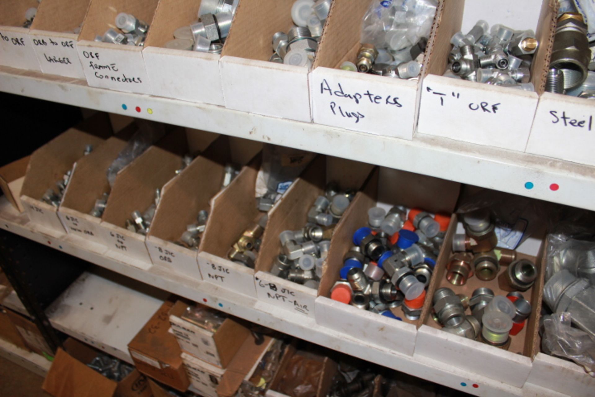 SHELF OF NEW HYDRAULIC FITTINGS