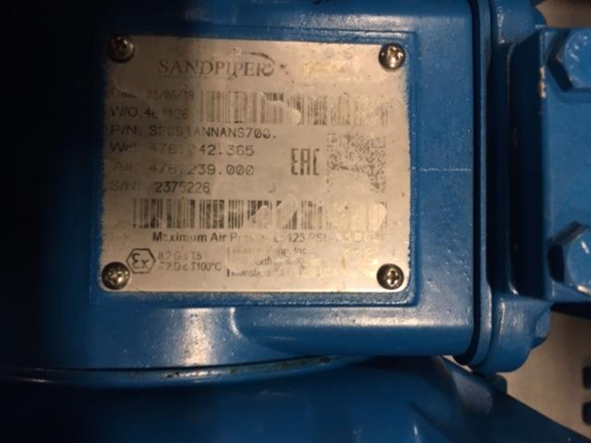 2” Sandpiper Diaphragm Pump P/N S20B1ANNANS700 built 2018 - Image 2 of 2